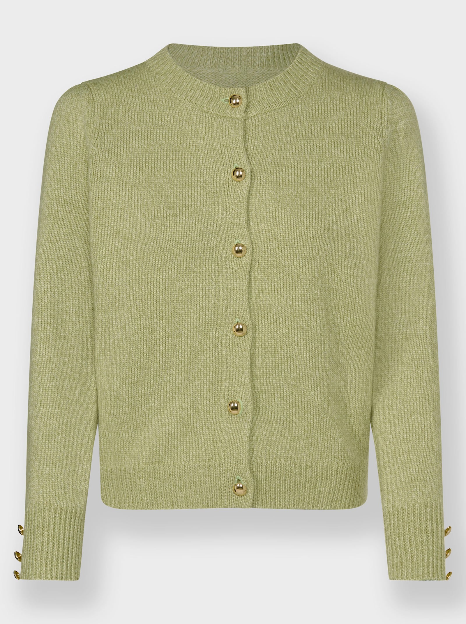 Kofta med prydnadsknappar - vass, melerad