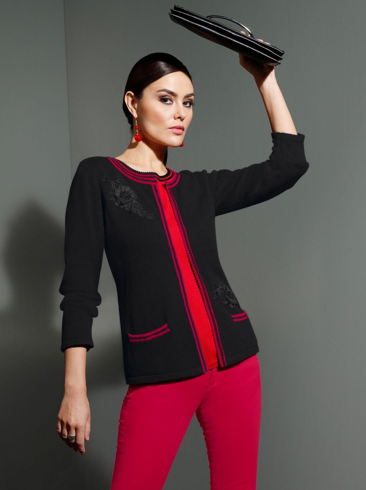 Strickjacke - schwarz