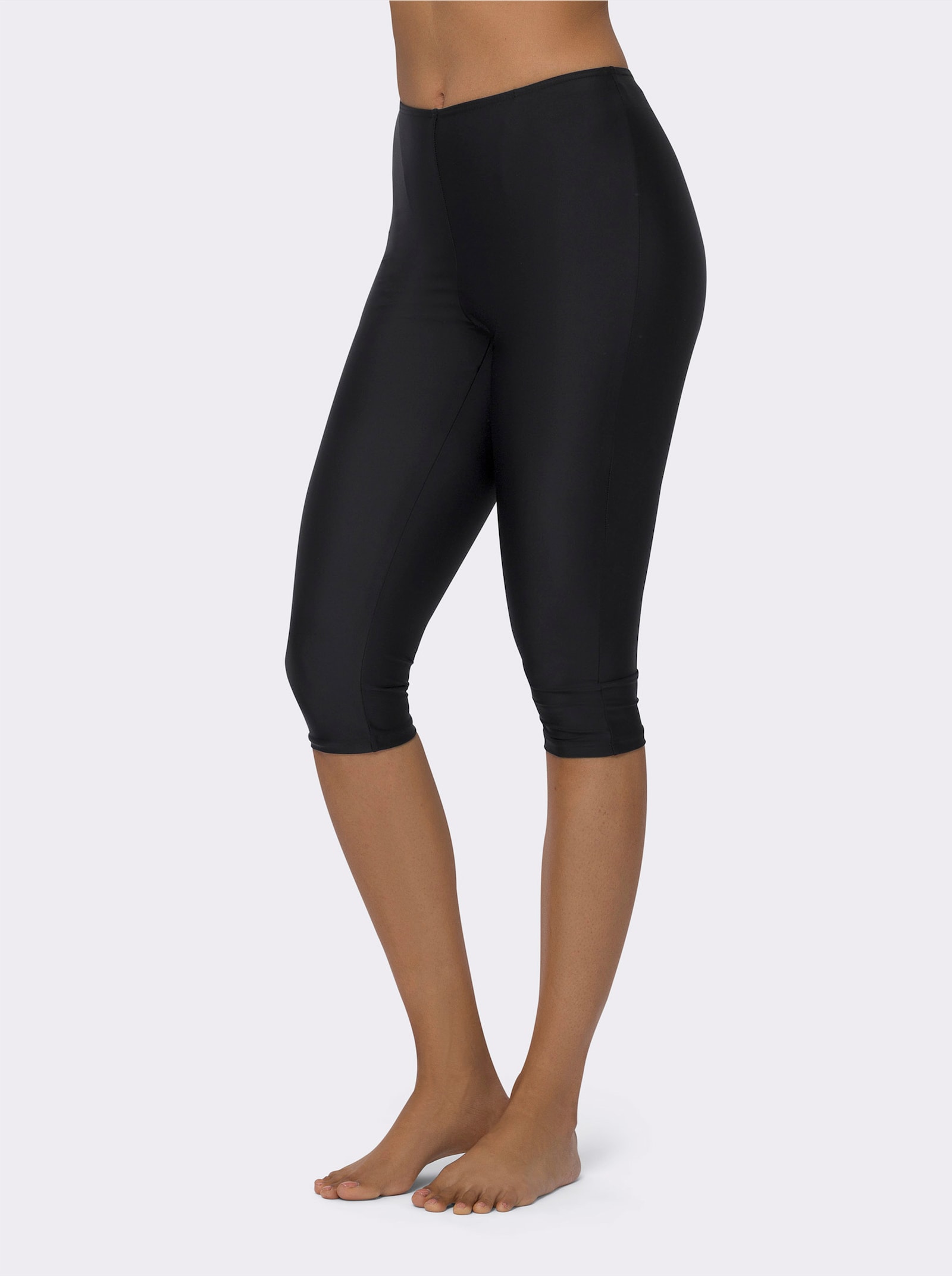 Bade-Capri mit Rundum-Dehnbund - schwarz