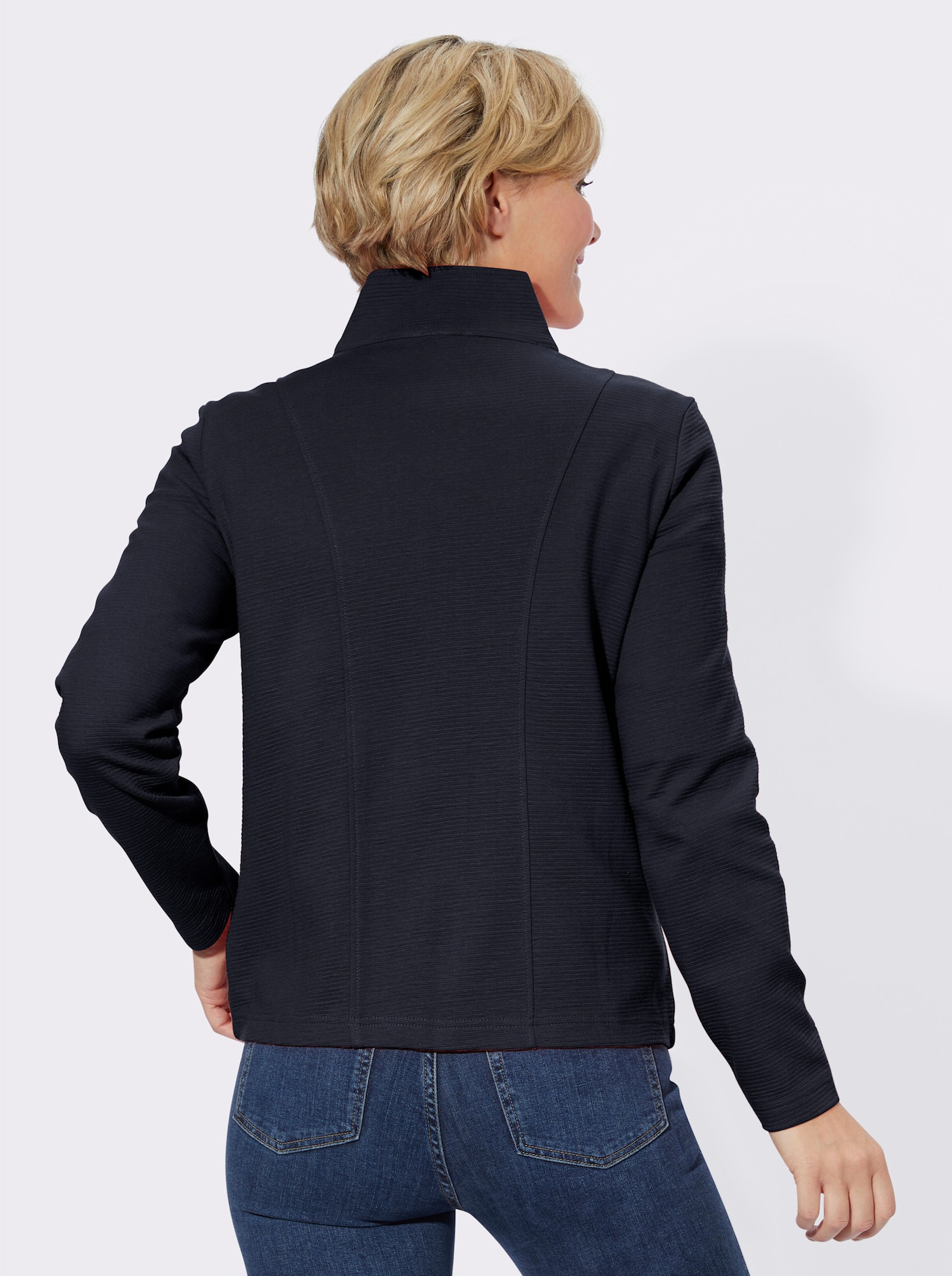 Shirtjacke mit Ripp-Struktur - marine