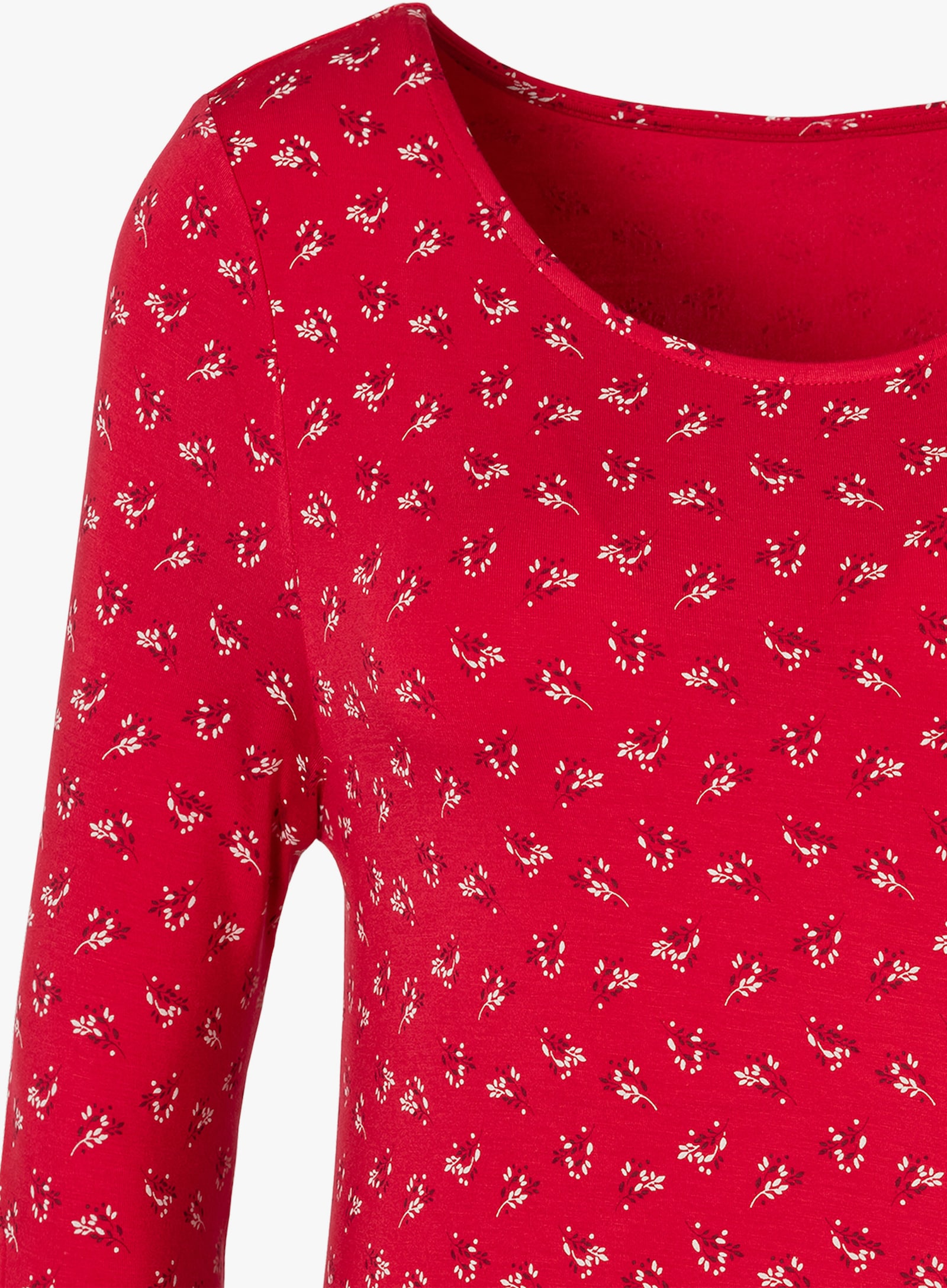 LASCANA 3/4-Arm-Shirt - rot, dunkelgrau