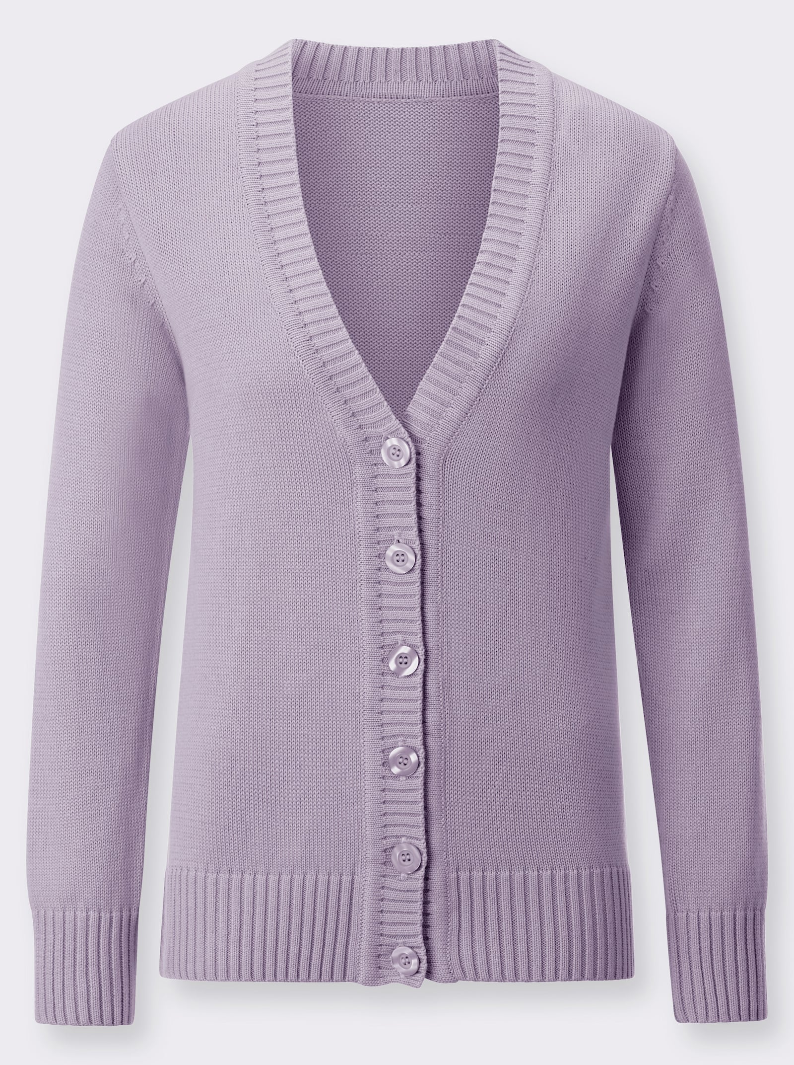 Strickjacke mit farblich abgestimmten Knöpfen - flieder