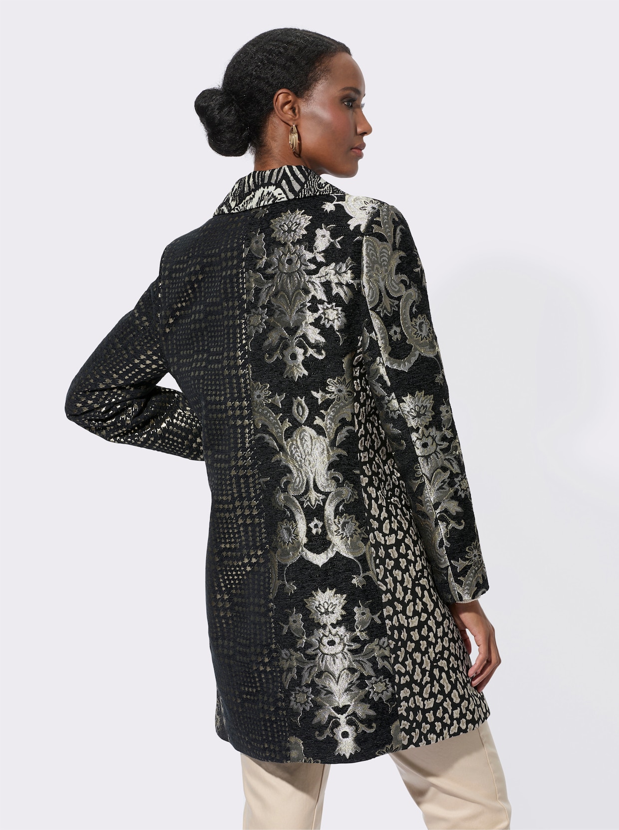Mainpol Jacquardblazer - zwart/zand