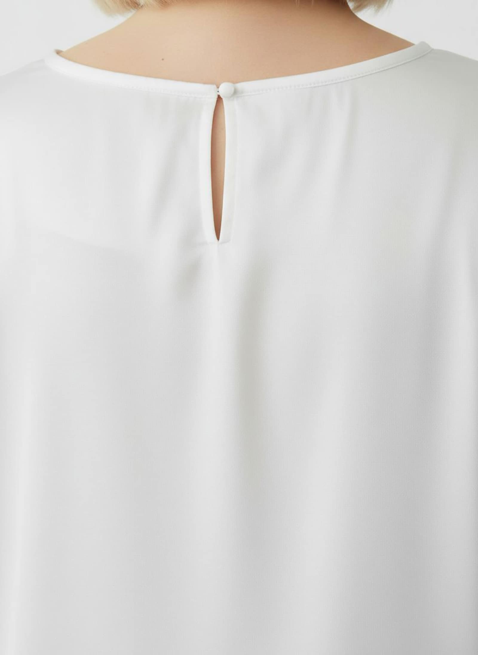 Satinbluse mit Raffungen - ecru