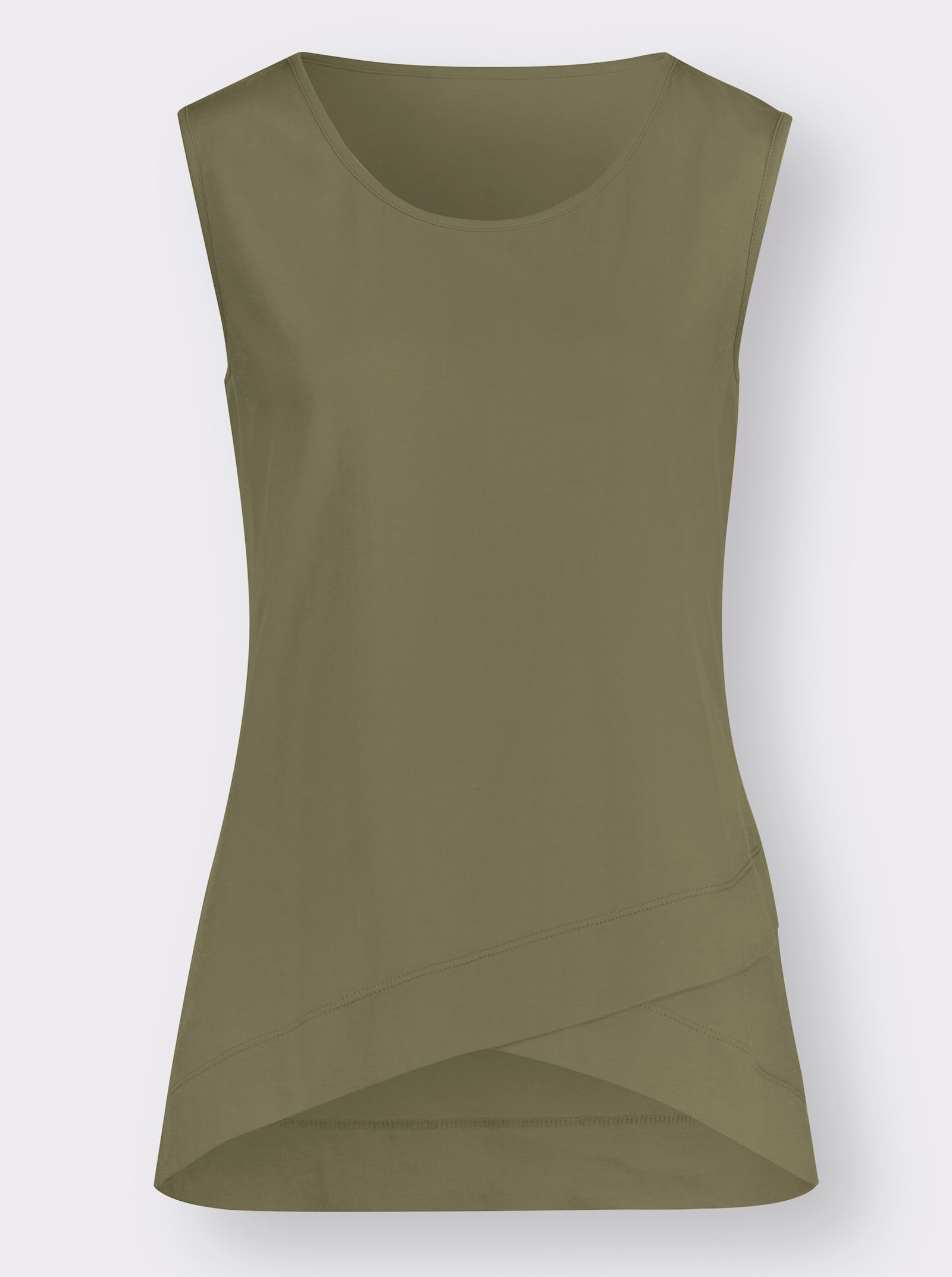 Shirttop mit hinten längerem Saum - khaki
