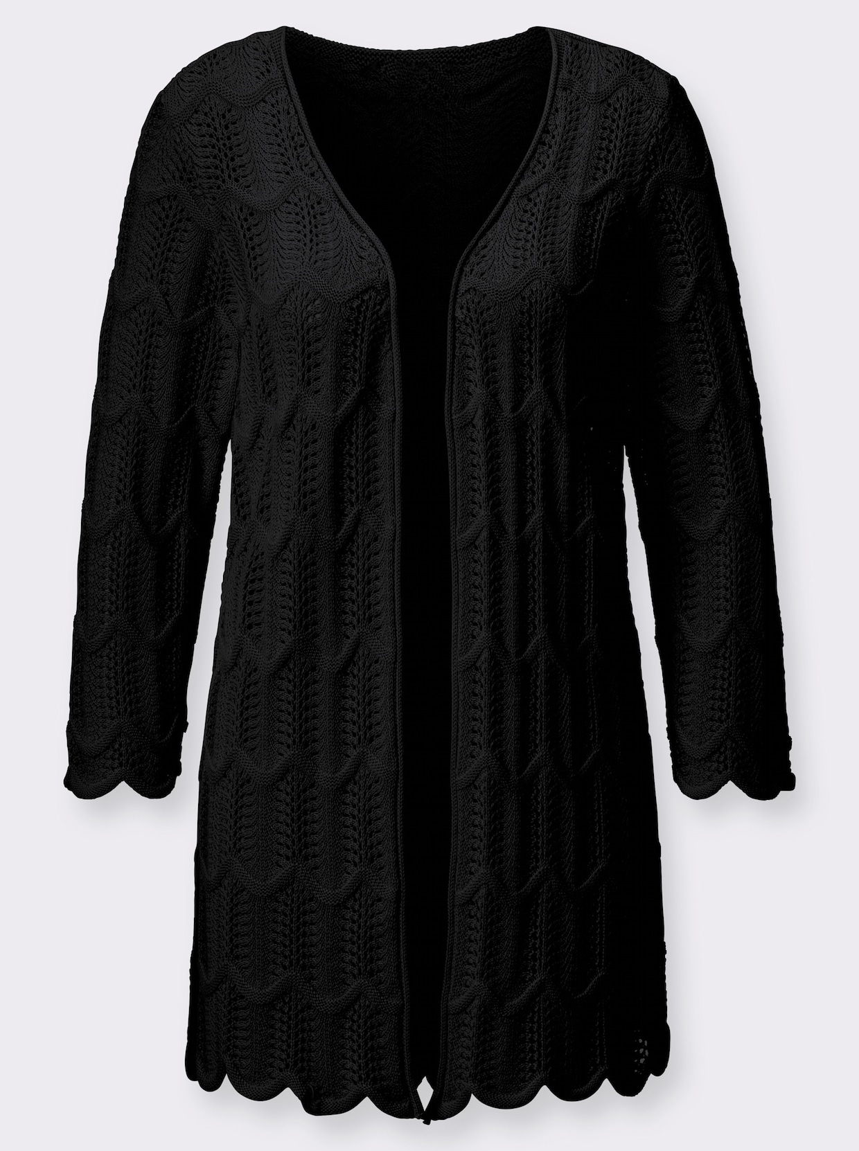 Longstrickjacke - schwarz