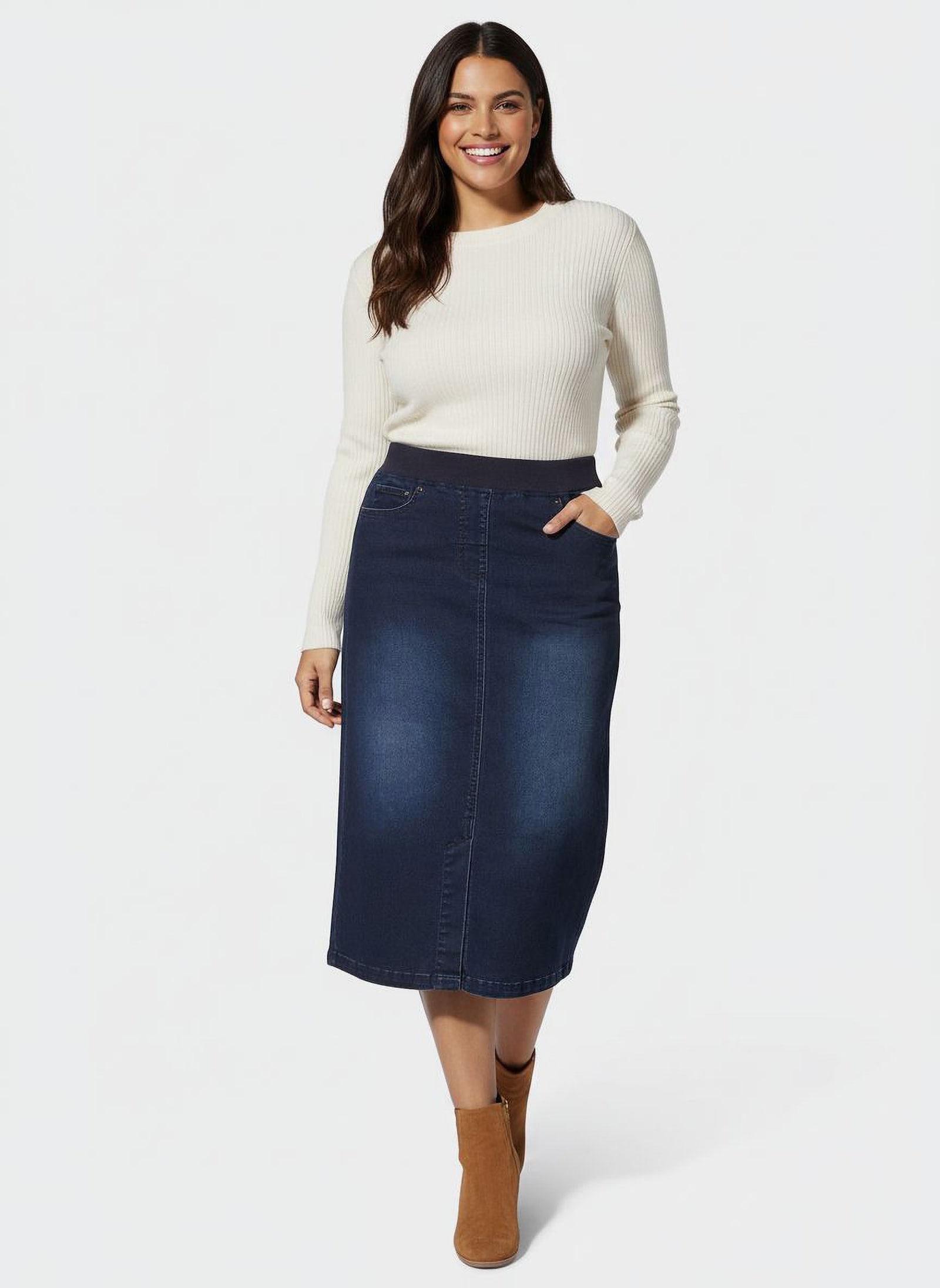 Jeansrock in Schlupfform - dark blue