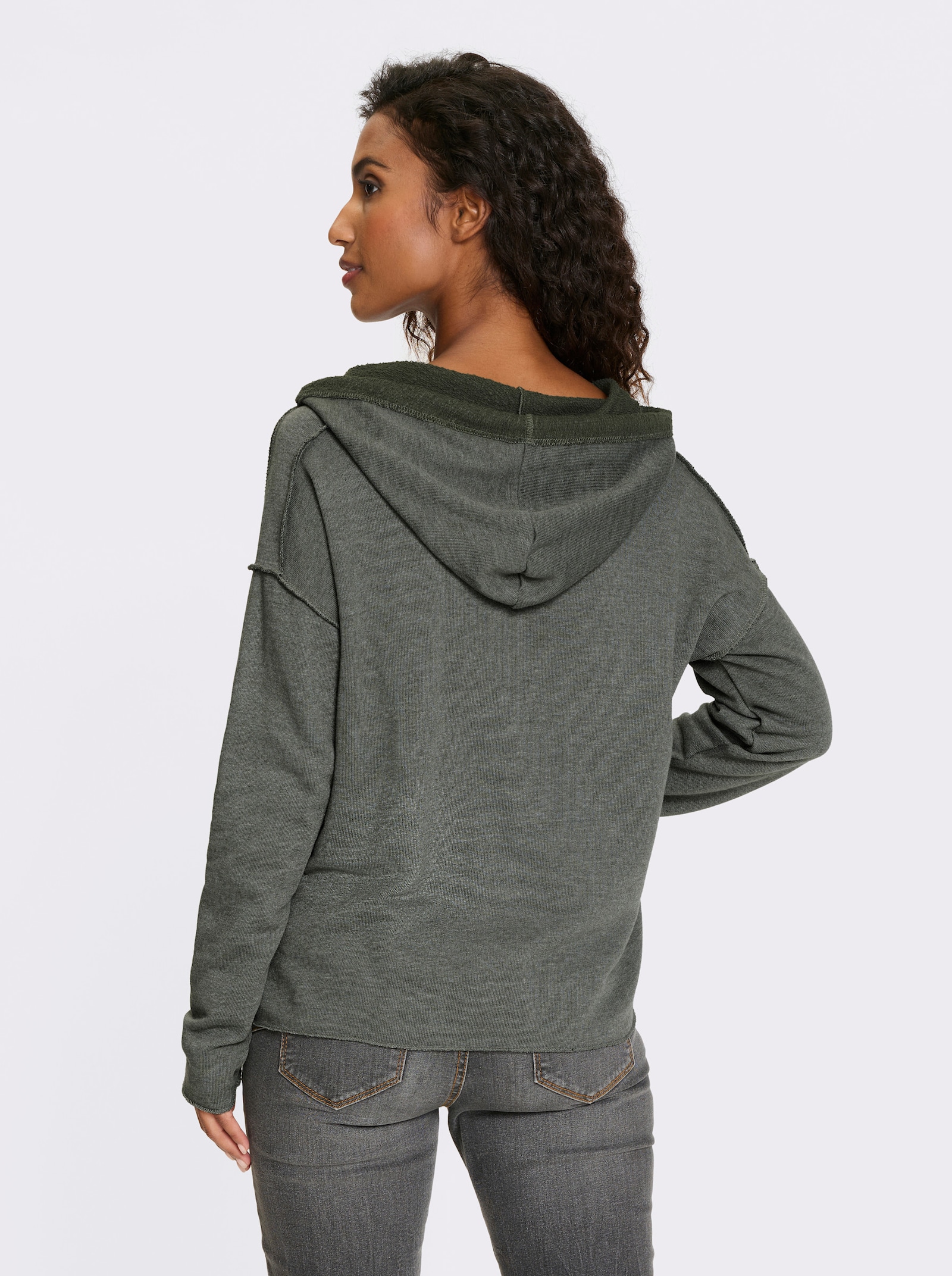 heine Sweatshirt mit 3-D-Lettering - khaki