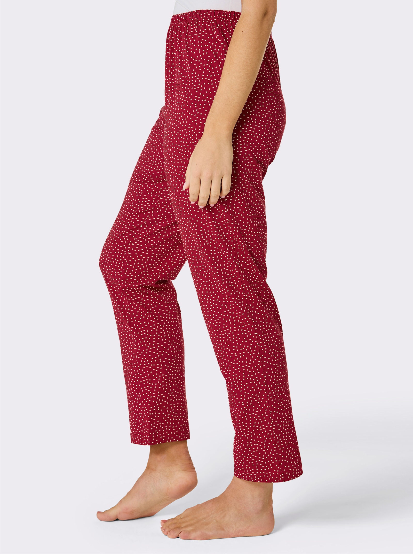 Comtessa Pyjamabroek met stippendessin - rood/wit