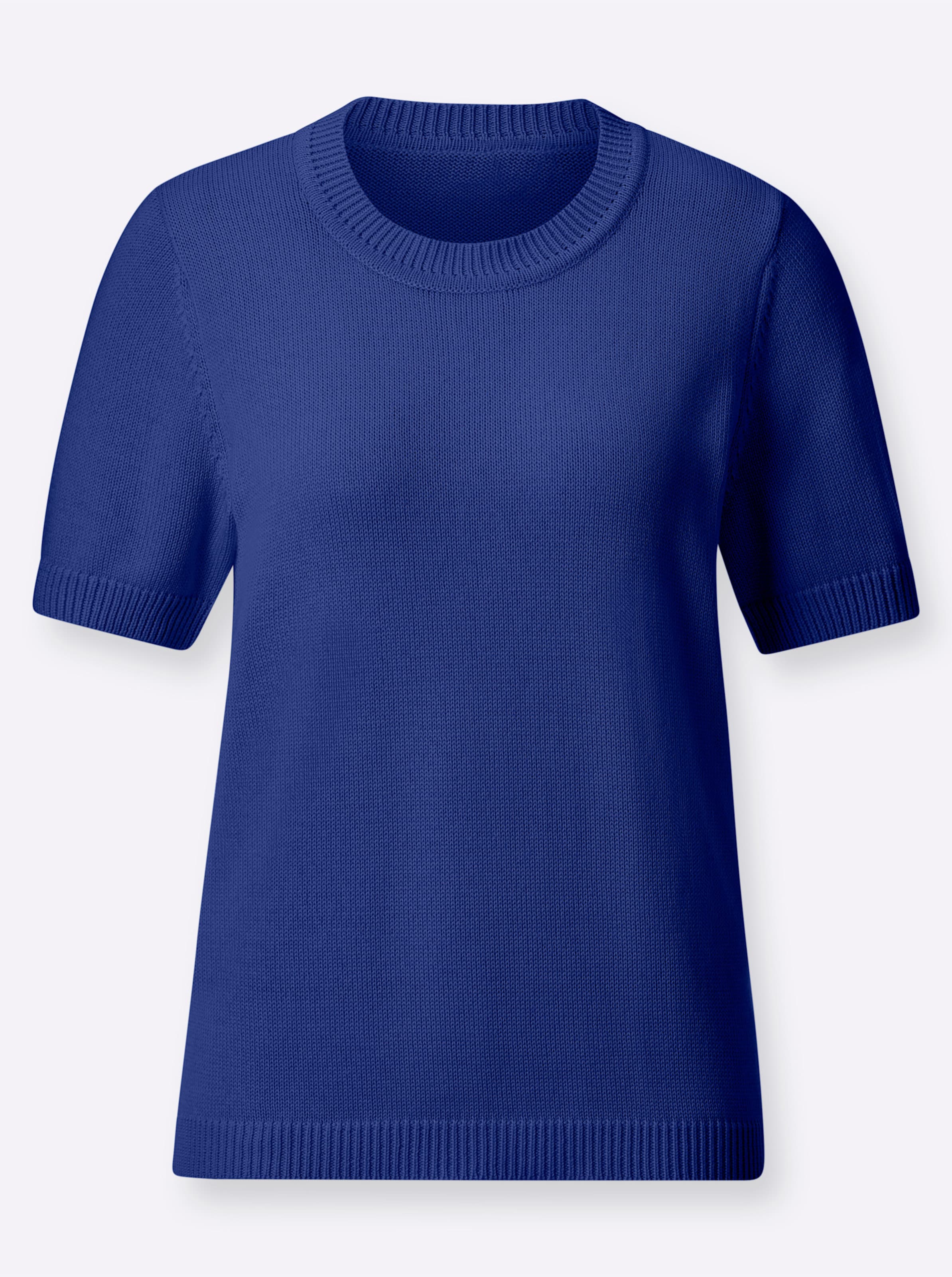 Sheego Damen Royalblau Kurzarmpullover - Bild 2