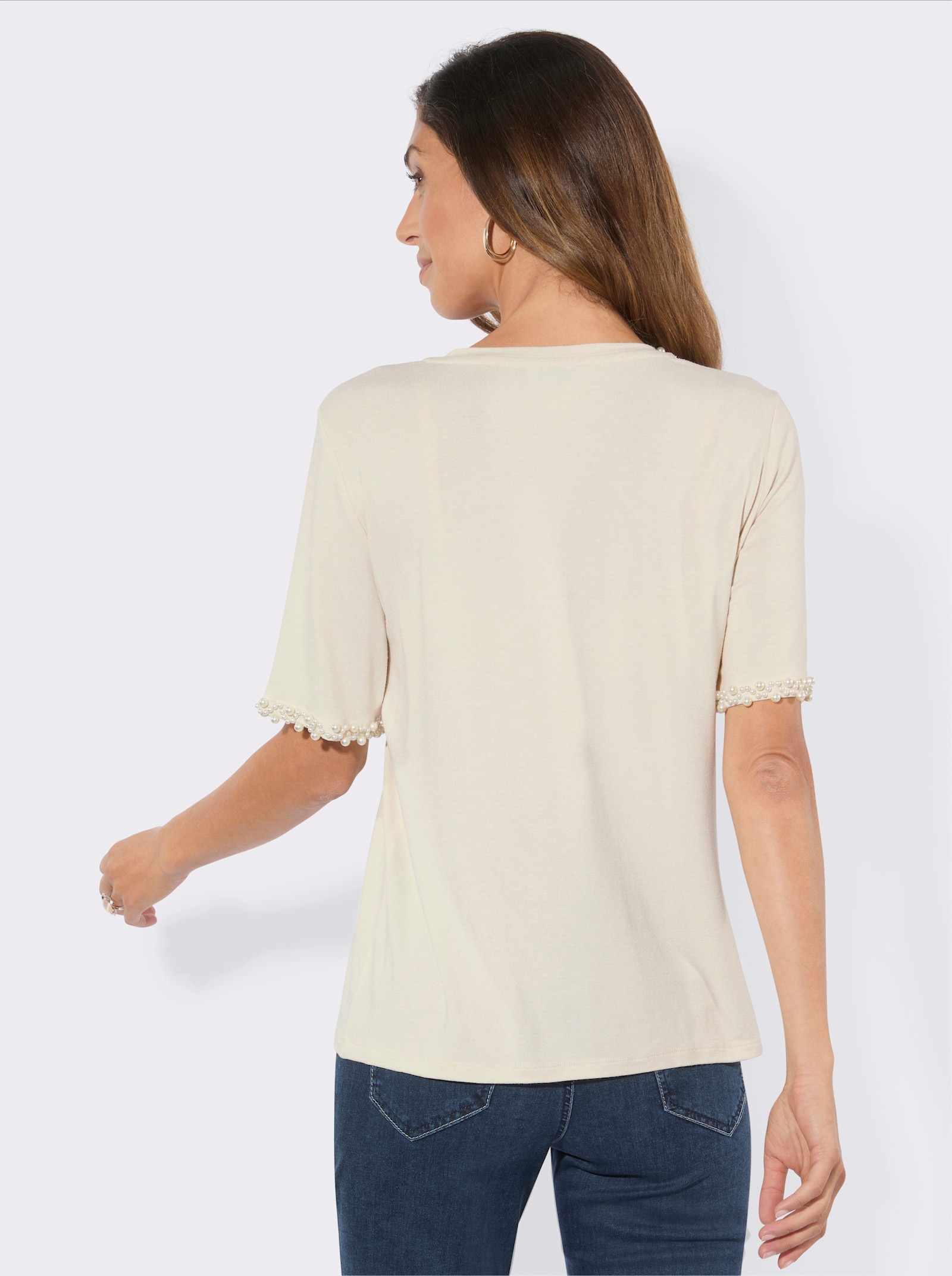 Kurzarmshirt - champagner
