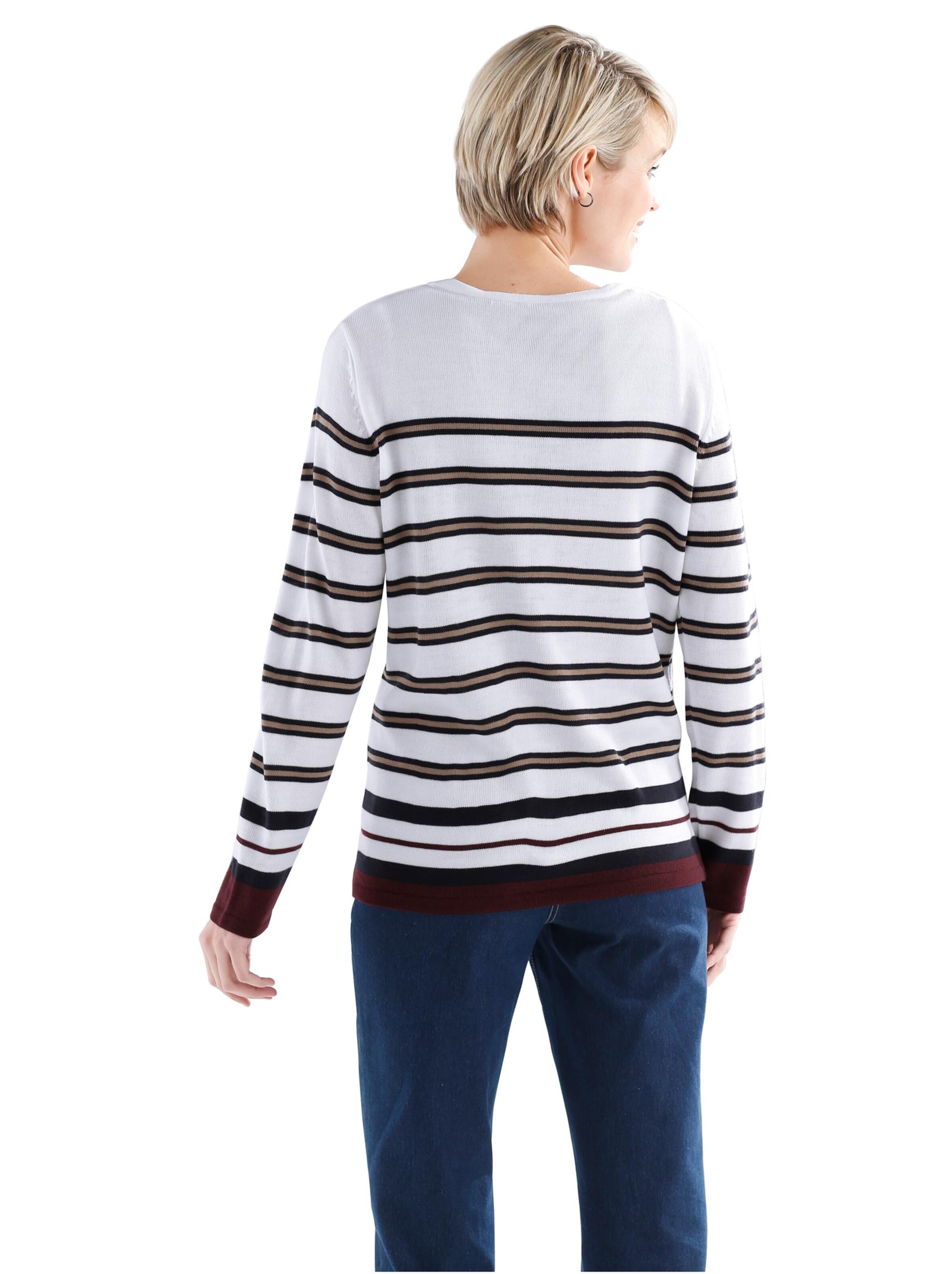 Pullover - weiß-geringelt