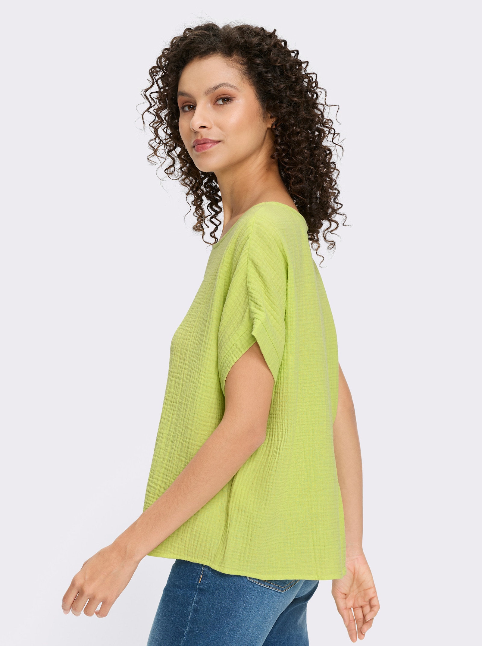 heine Baumwollbluse aus Musselin - pistazie