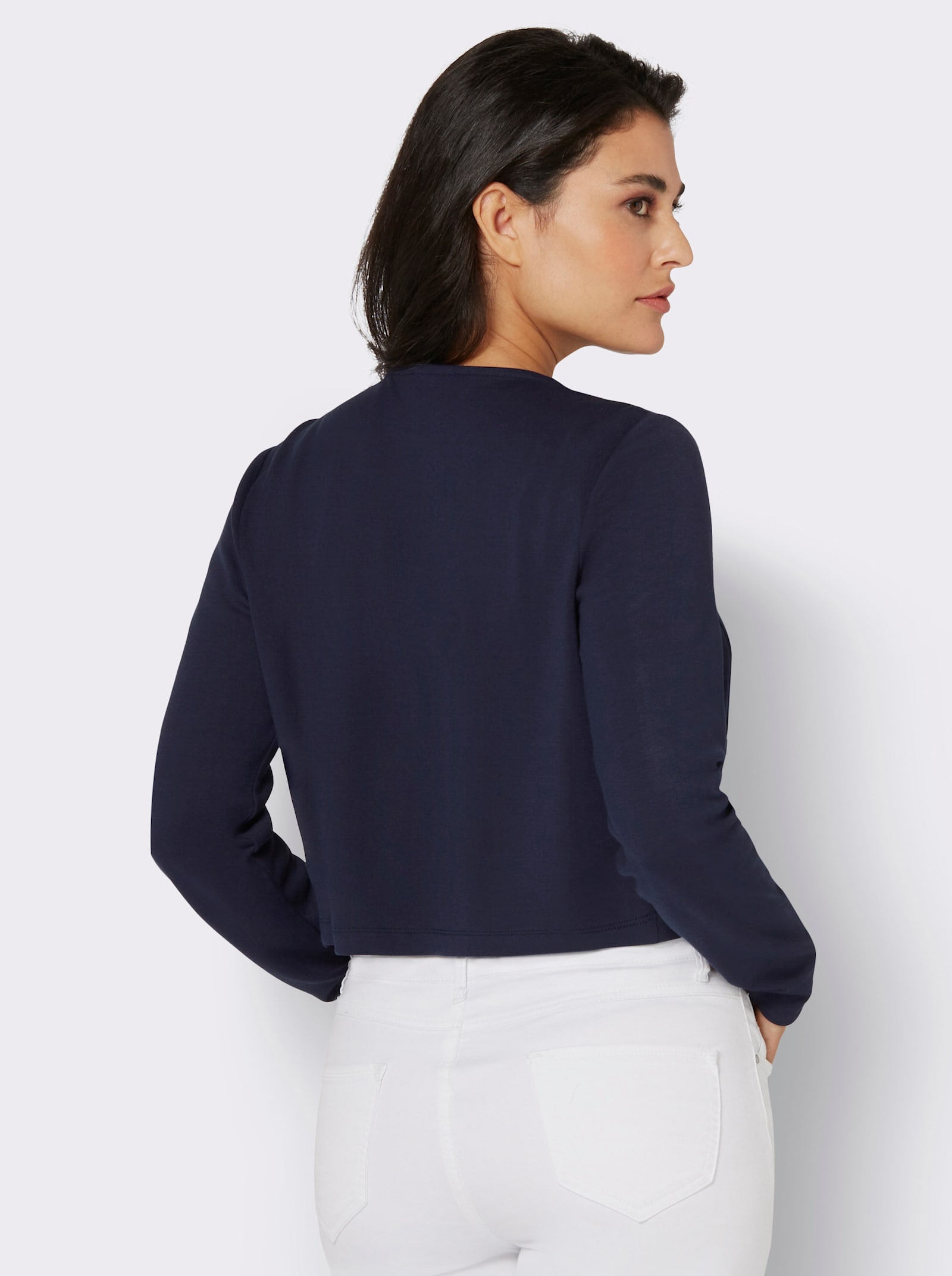 Shirtjasje met golvende randen - marine