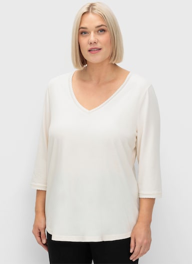 sheego Shirt met 3/4-mouw - champagne
