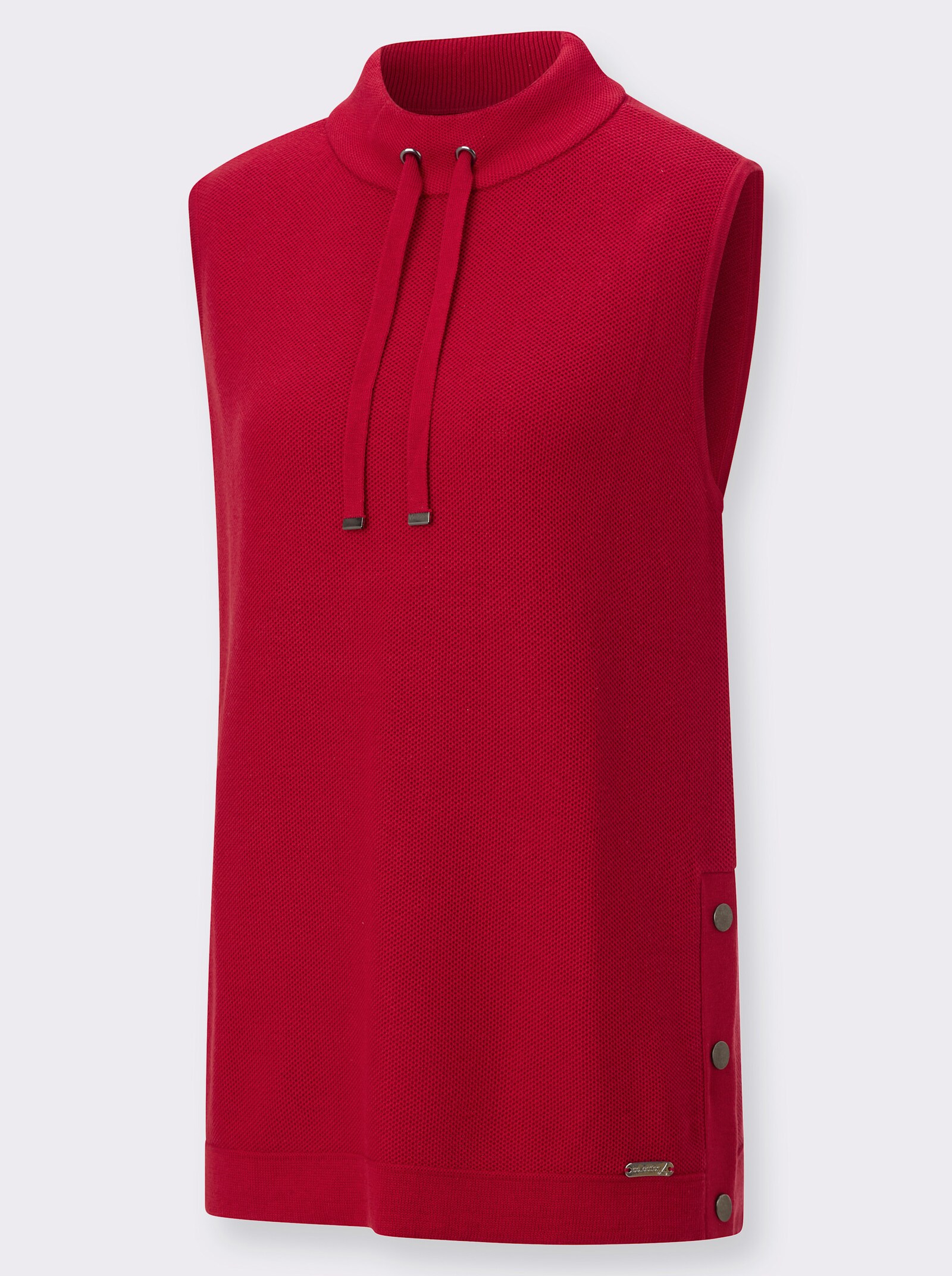 Pullunder mit Ripp-Stehkragen - rot