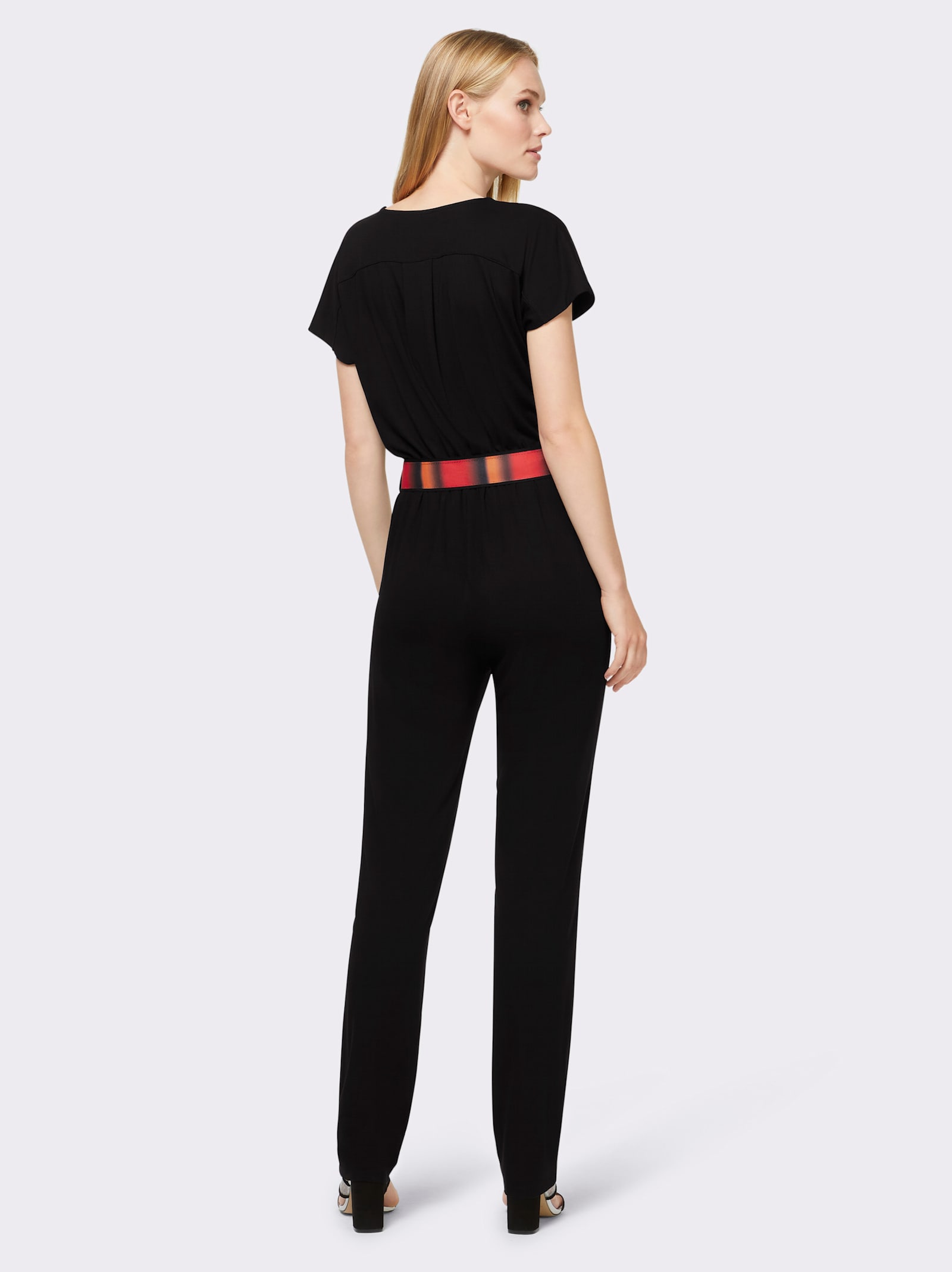 heine Jumpsuit in Wickel-Optik - schwarz