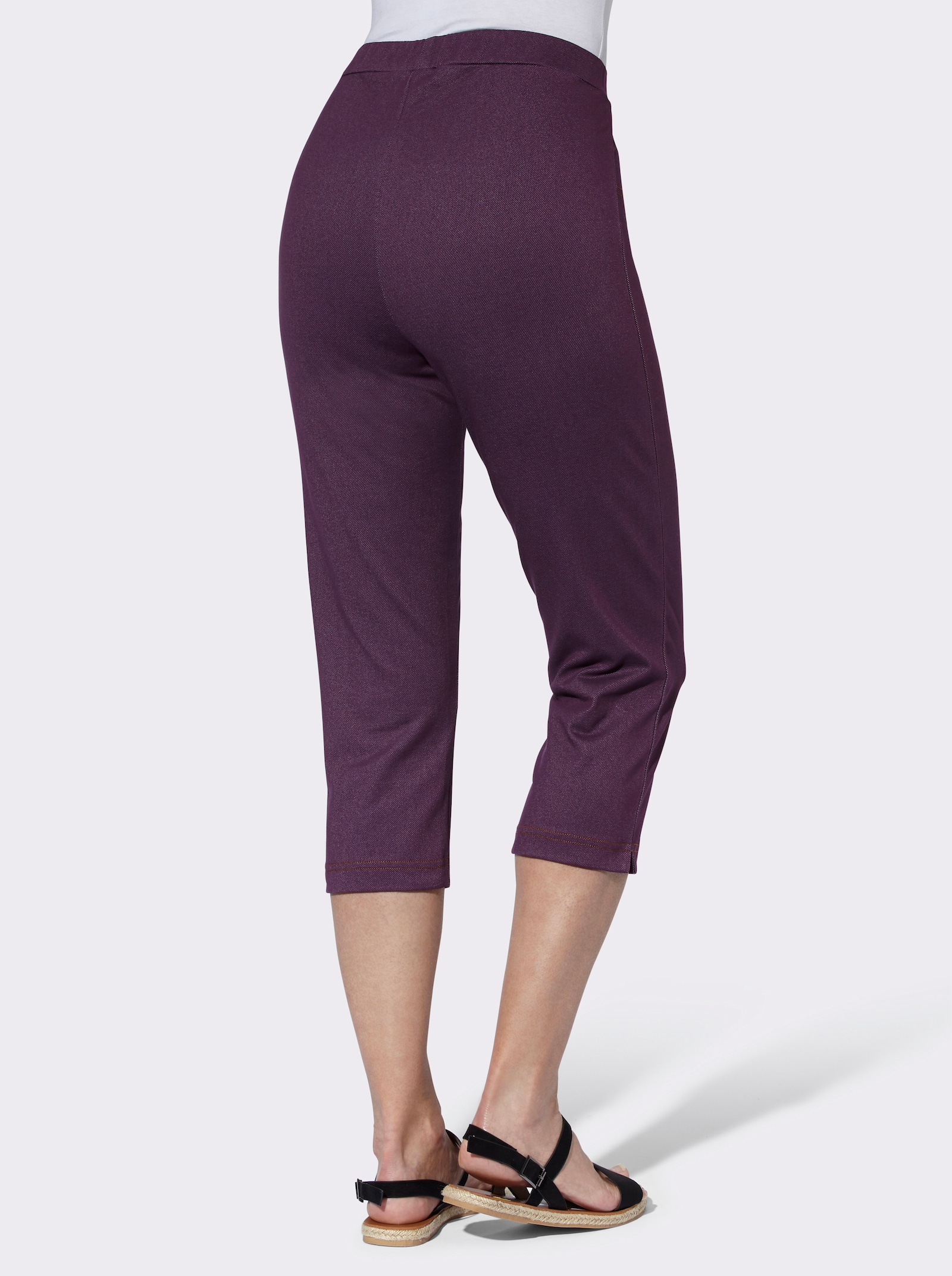 Capri kalhoty džínového vzhledu - hroznová