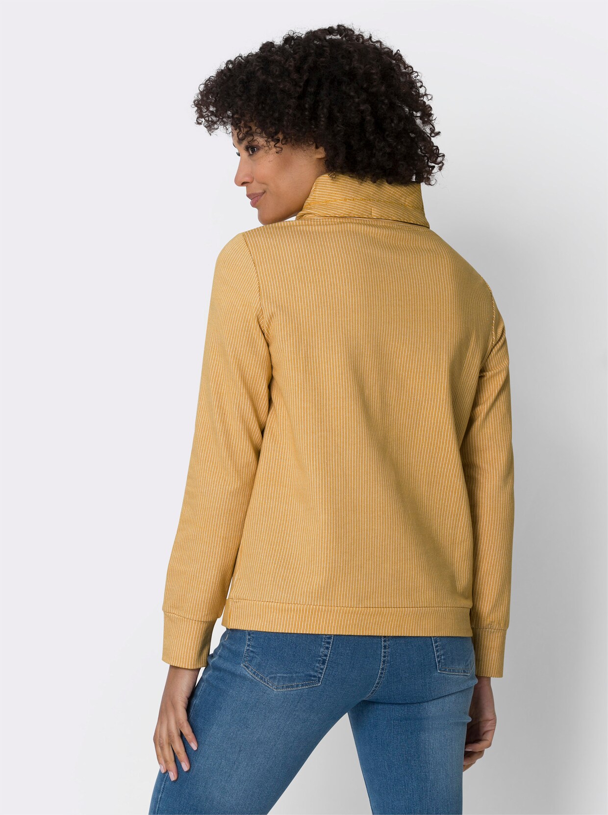 Sweatshirt - oker geprint