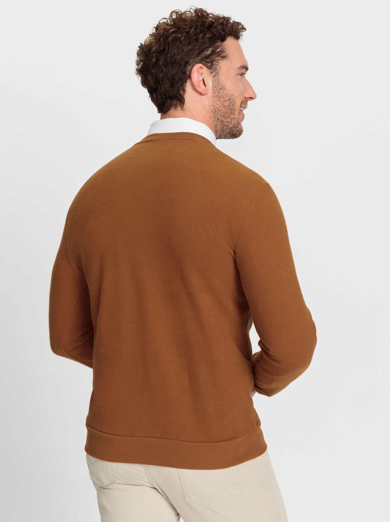 Marco Donati Sweatshirt - cognac/marine bedrukt