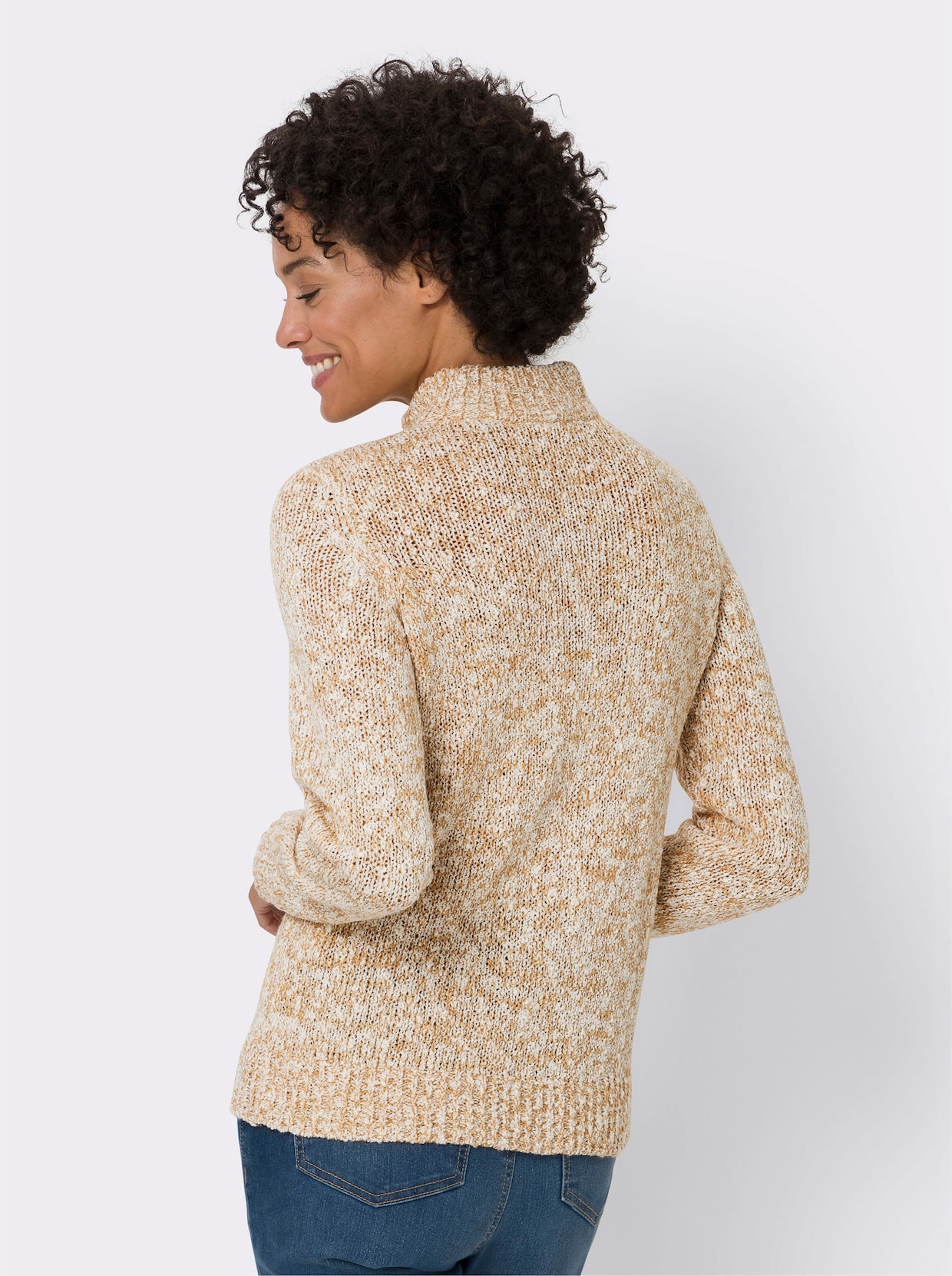 Strickpullover - camel-meliert