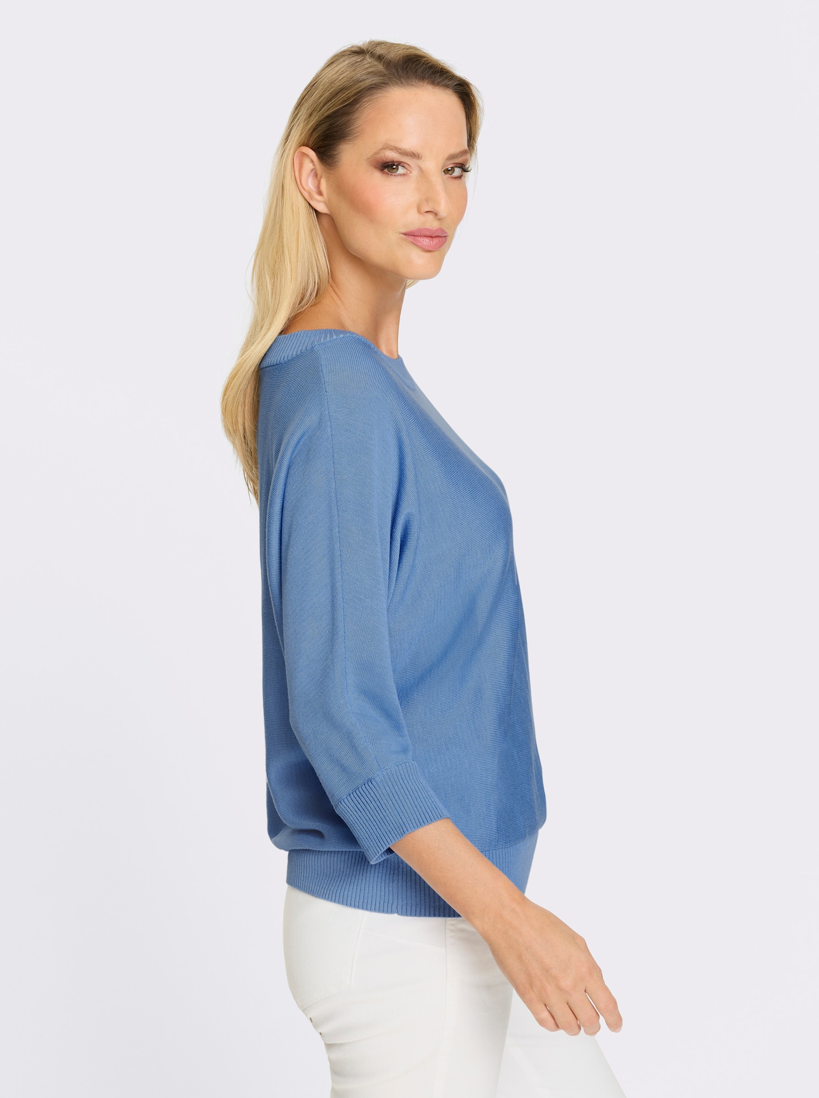 heine 3/4 Arm-Pullover Mit Fledermausarm - himmelblau