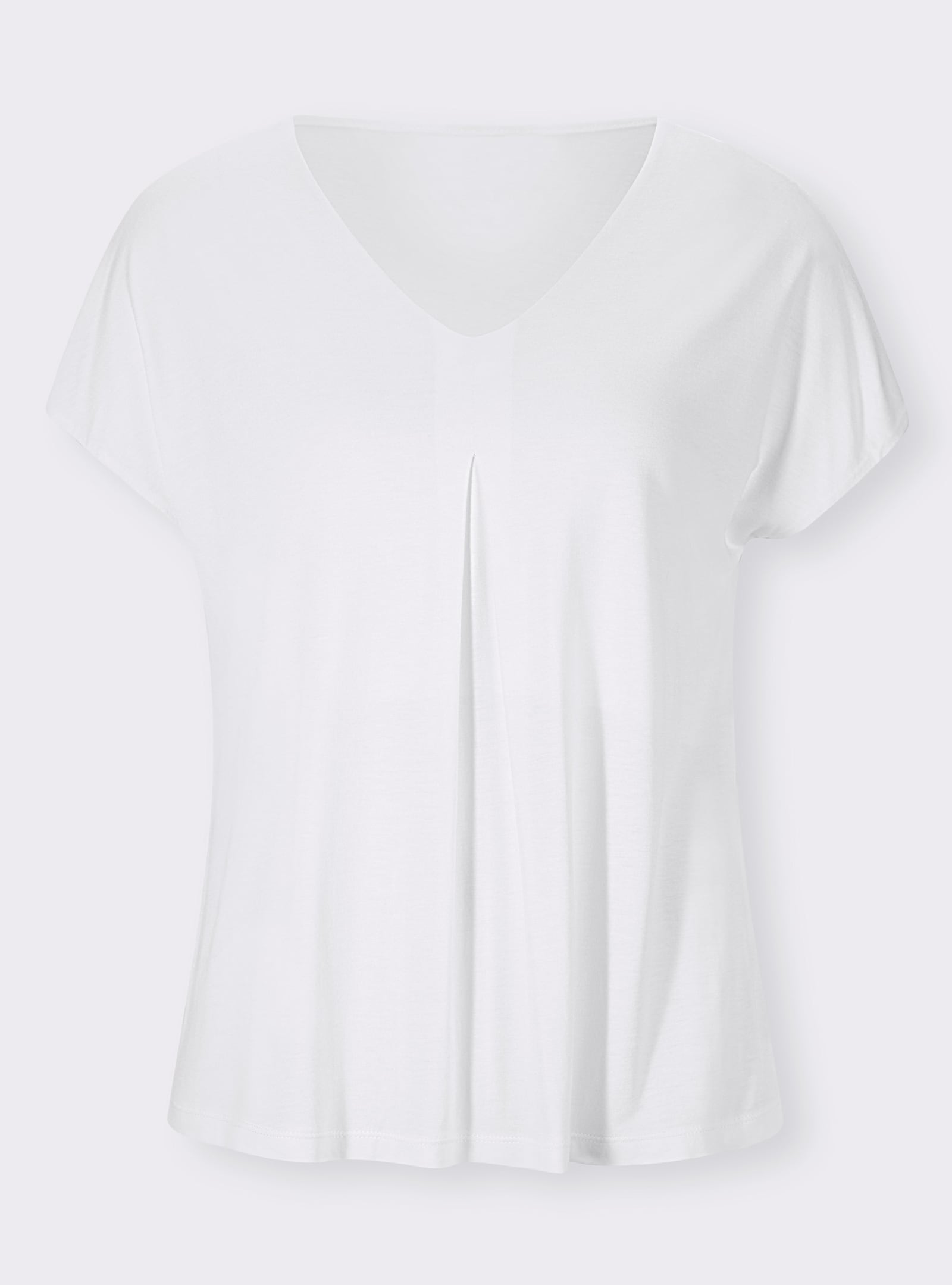 heine Kurzarmshirt mit Falte vorne - weiß