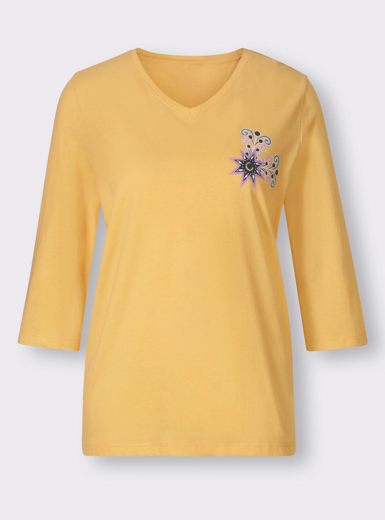 wäschepur Schlafanzug - gelb-marine-bedruckt