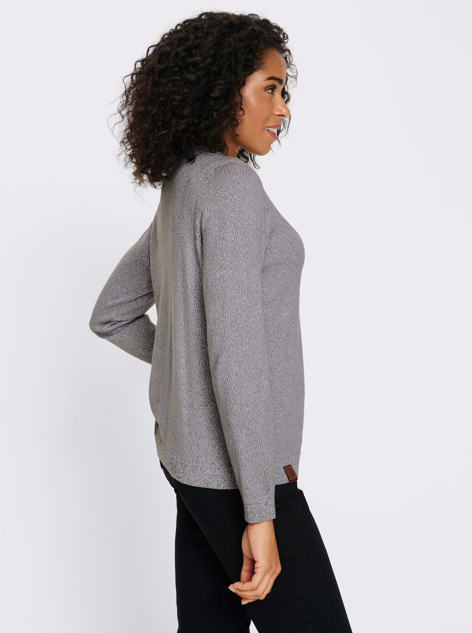 Pullover mit 50% Baumwolle - grau-meliert