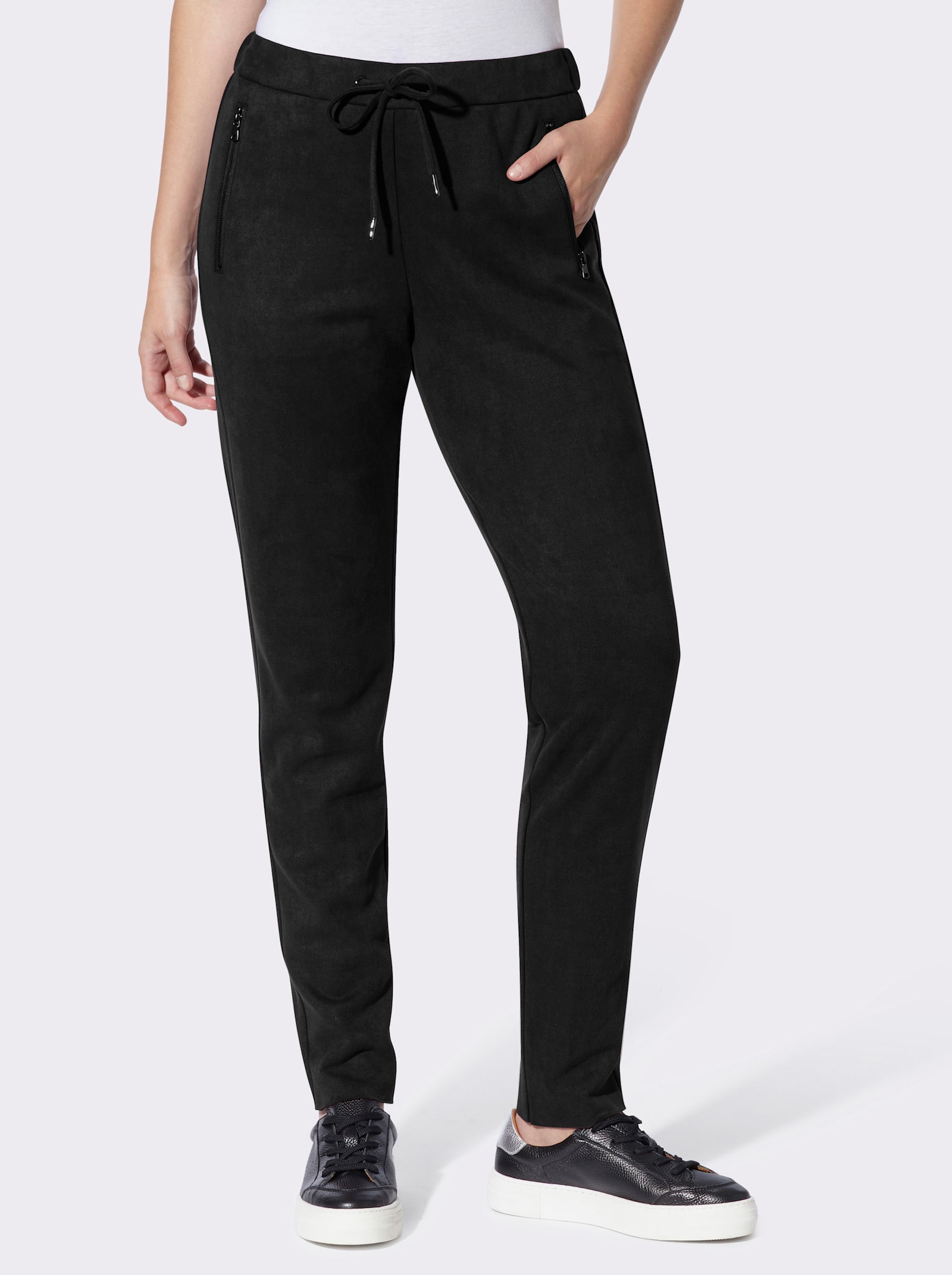 heine Lederimitathose mit Rundum-Dehnbund - schwarz