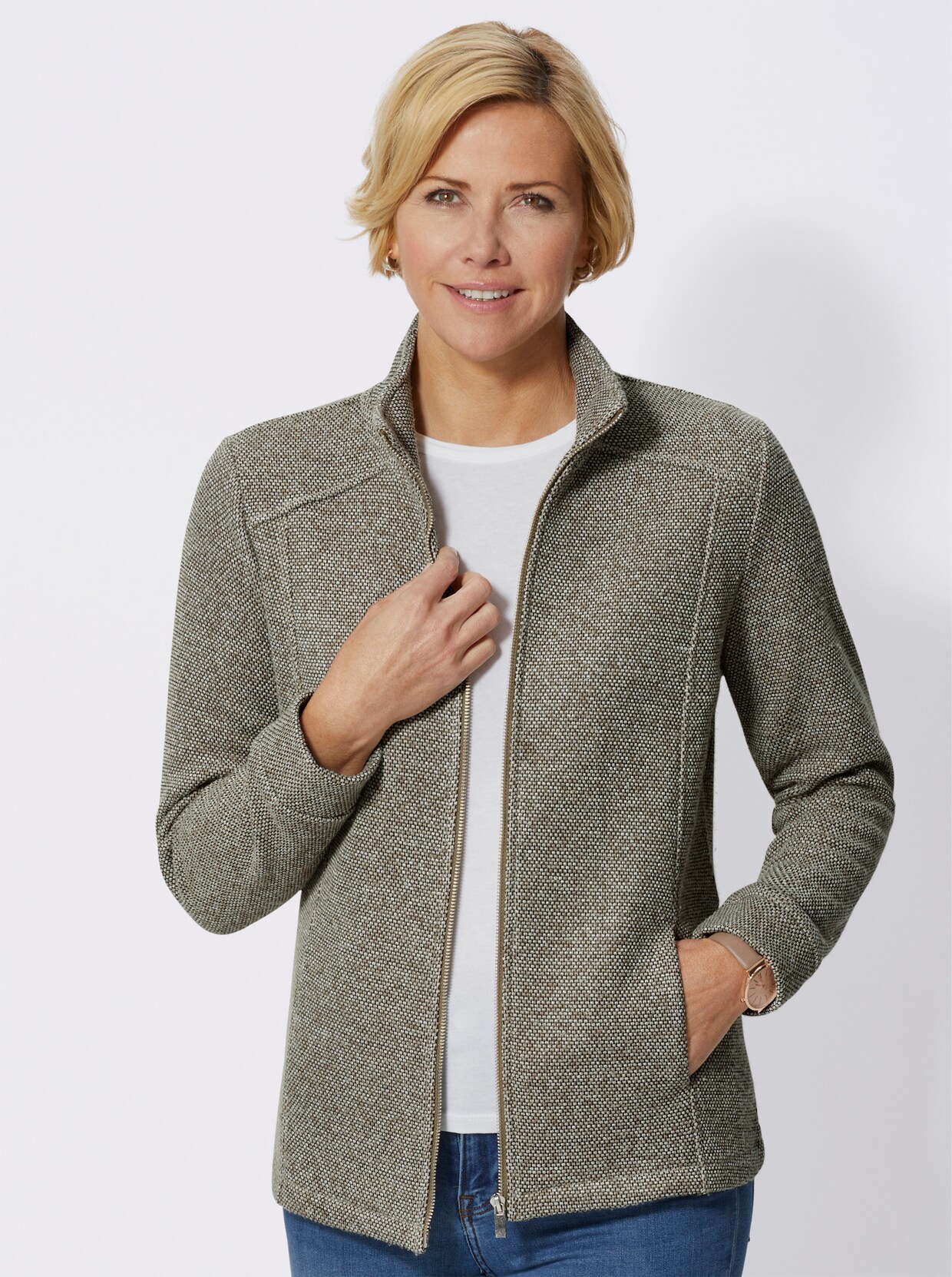 Shirtjacke - sand-meliert