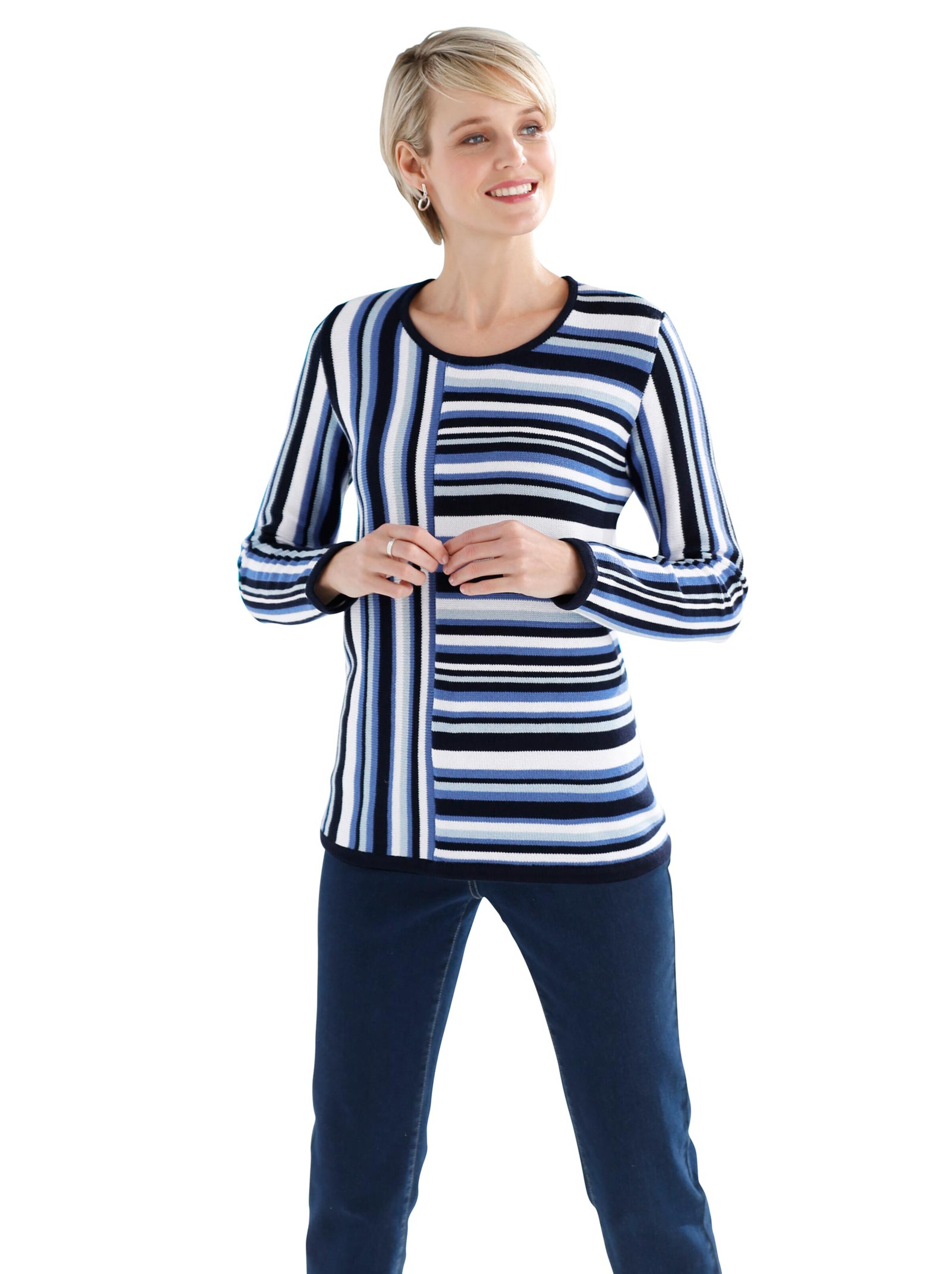 Pullover - nachtblau-gestreift