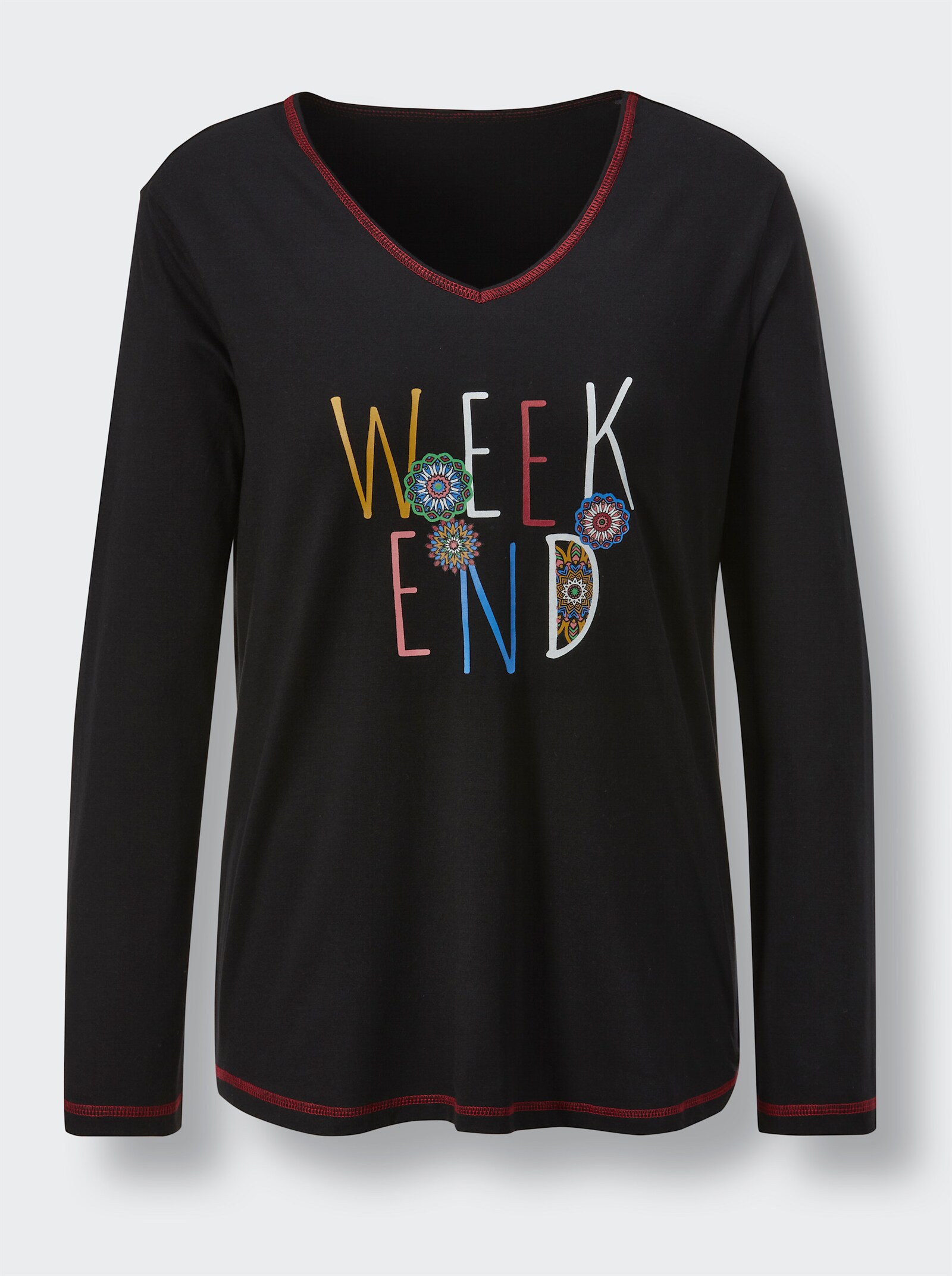 wäschepur Schlafanzug in Modal-Baumwoll-Qualität - schwarz-bedruckt