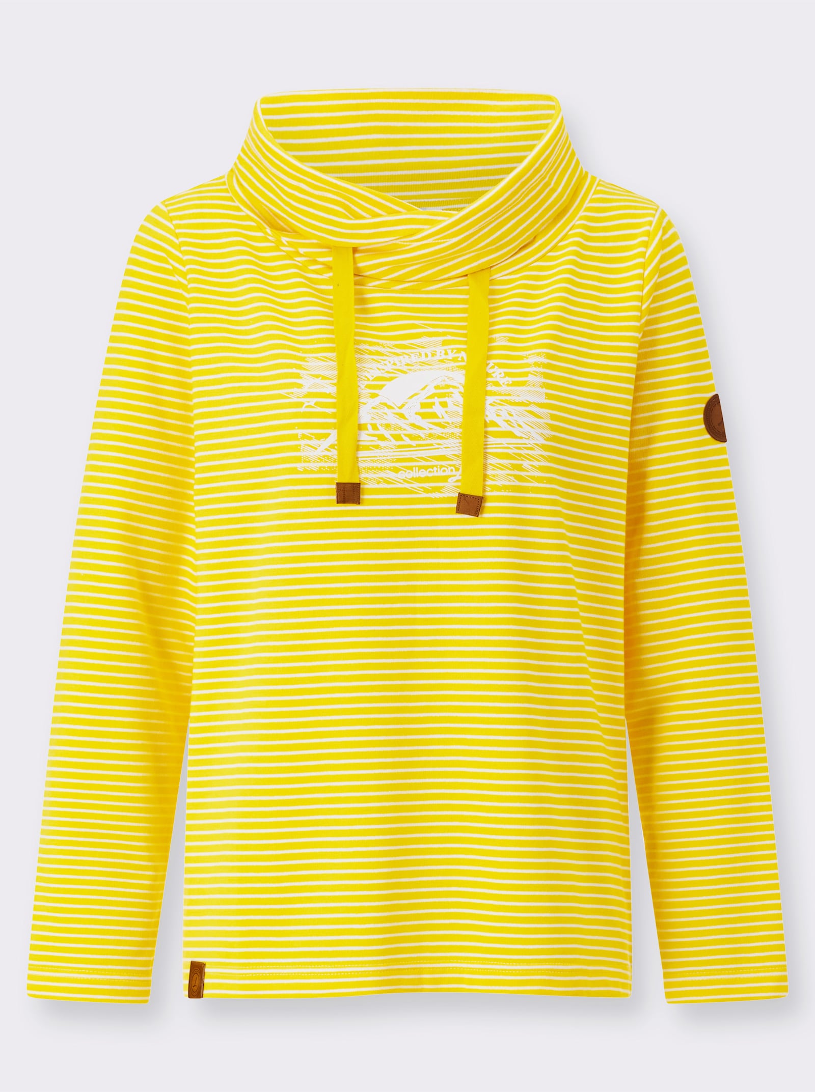 Sweatshirt in French Terry-Qualität - sonnengelb-weiß-geringelt