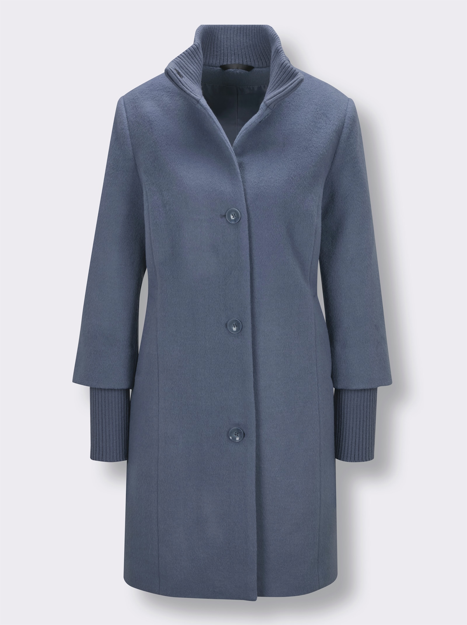 Manisa Wollmantel - taubenblau