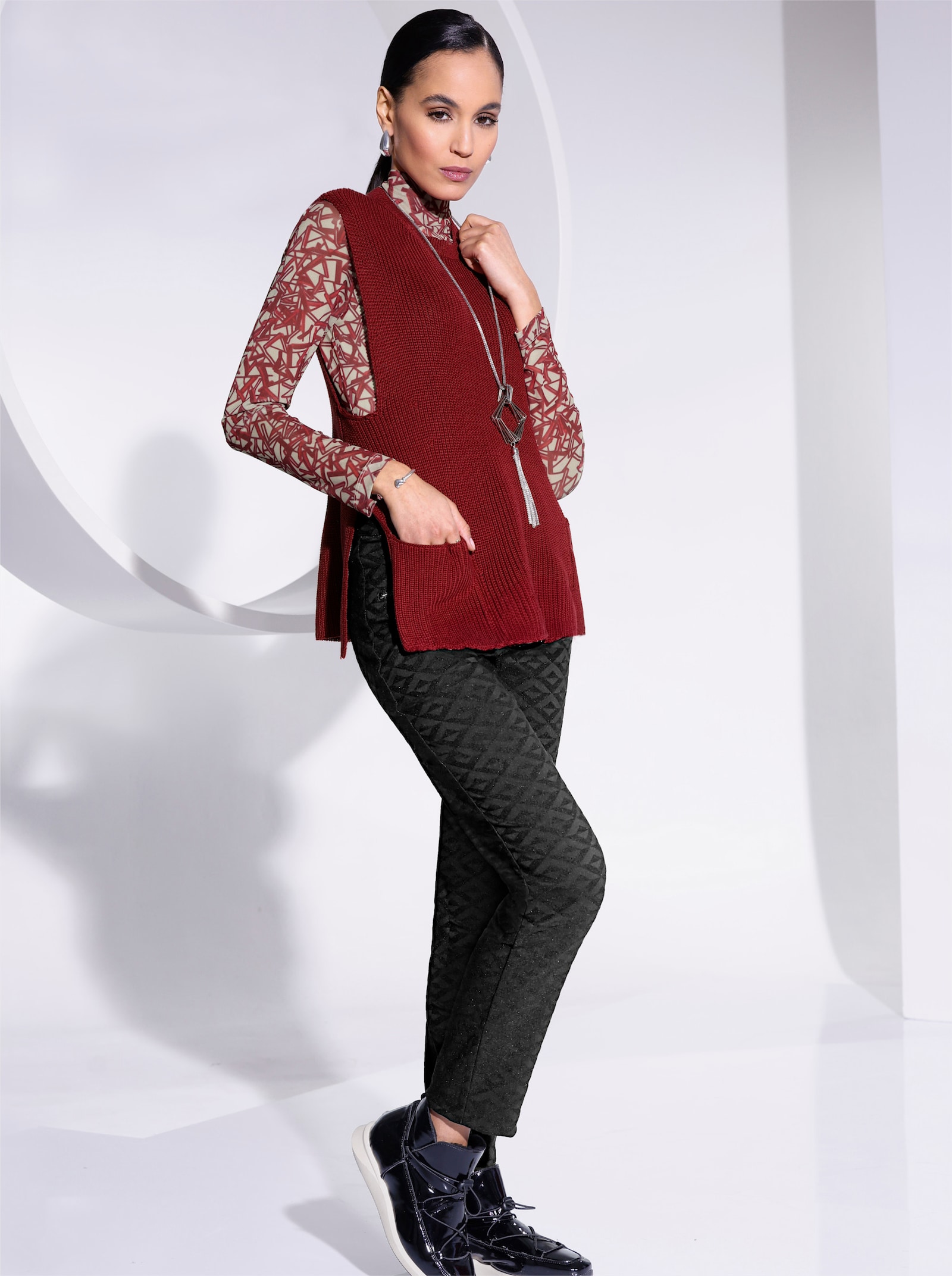 Pantalon en jersey avec empiècement gainant - noir