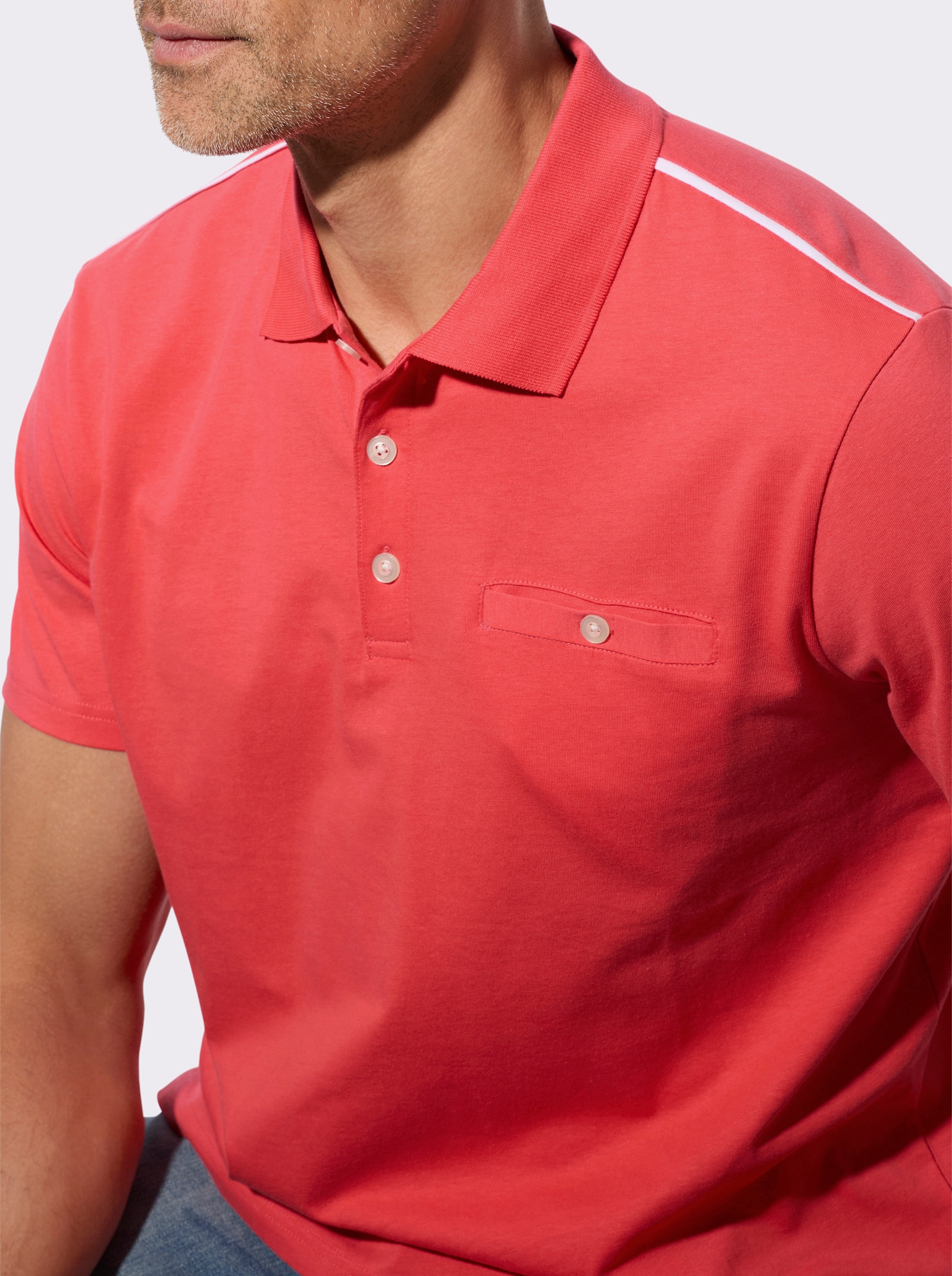 Poloshirt met knoopsluiting - langoustine
