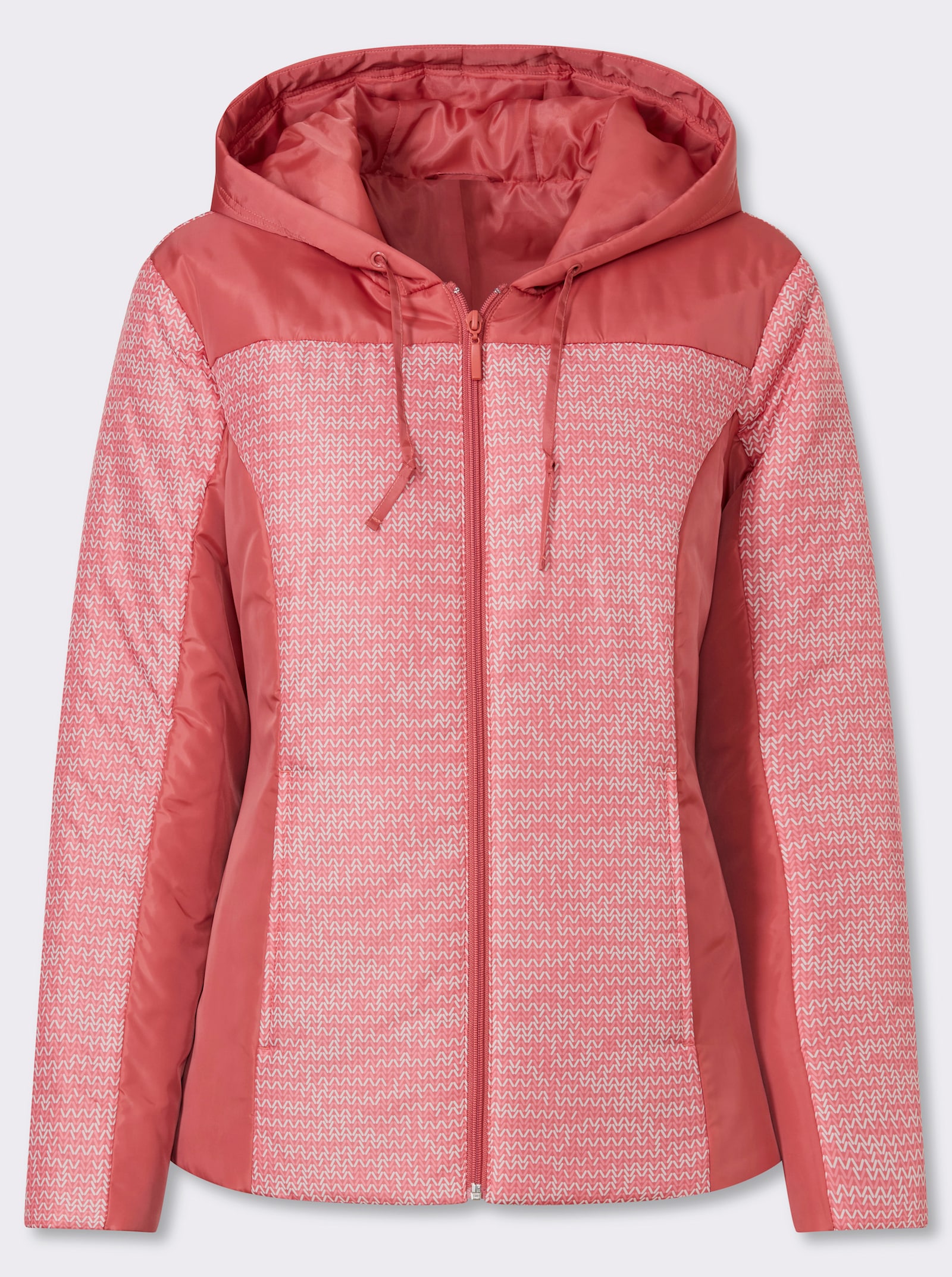 Jacke mit Steppung - grapefruit-ecru-bedruckt