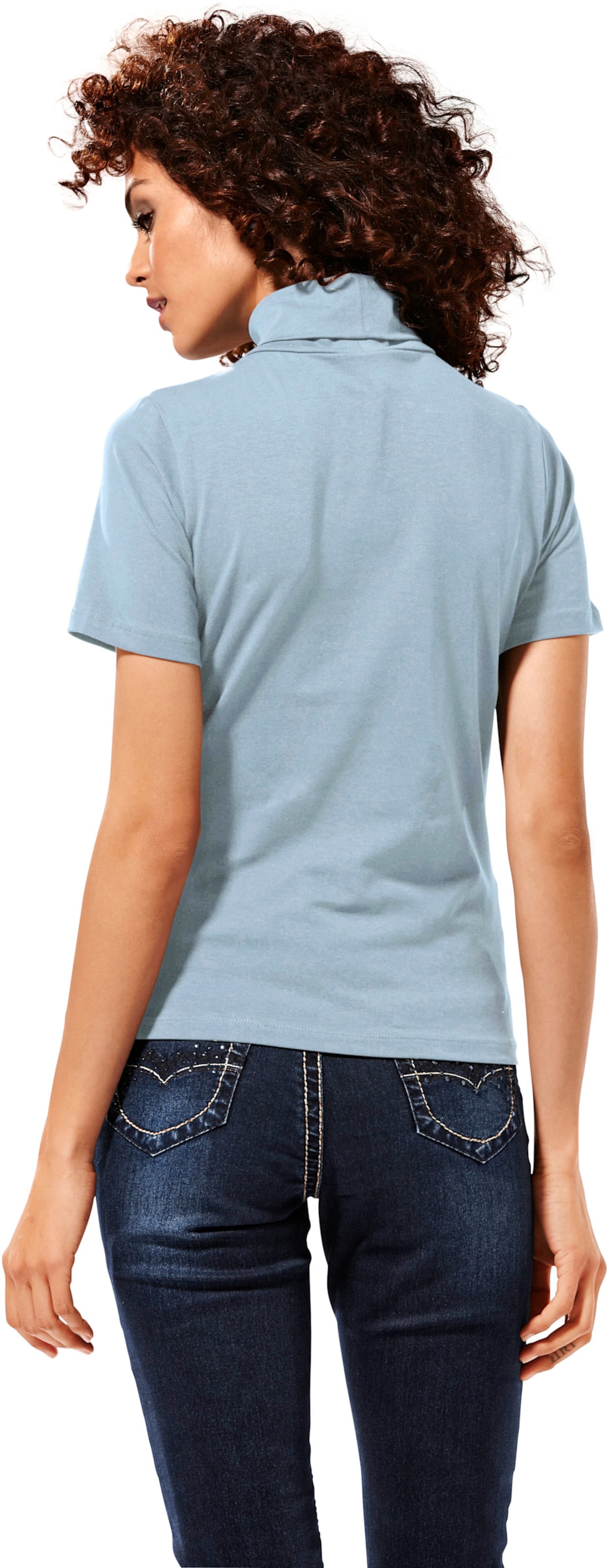CD BIG  günstig Kaufen-Rollkragen-Shirt in bleu von heine. Rollkragen-Shirt in bleu von heine <![CDATA[Rollkragen-Shirt Kombigeniales Basic mit schönem Rollkragen. Trageangenehme Shirtware mit Stretch-Anteil. Taillierte Form.]]>. 