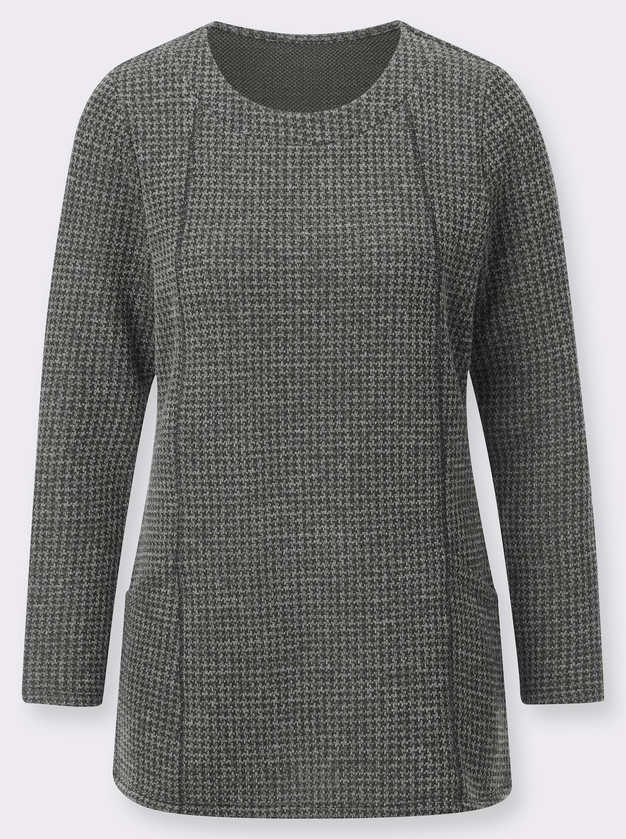 Lang shirt - steengrijs/gemêleerd