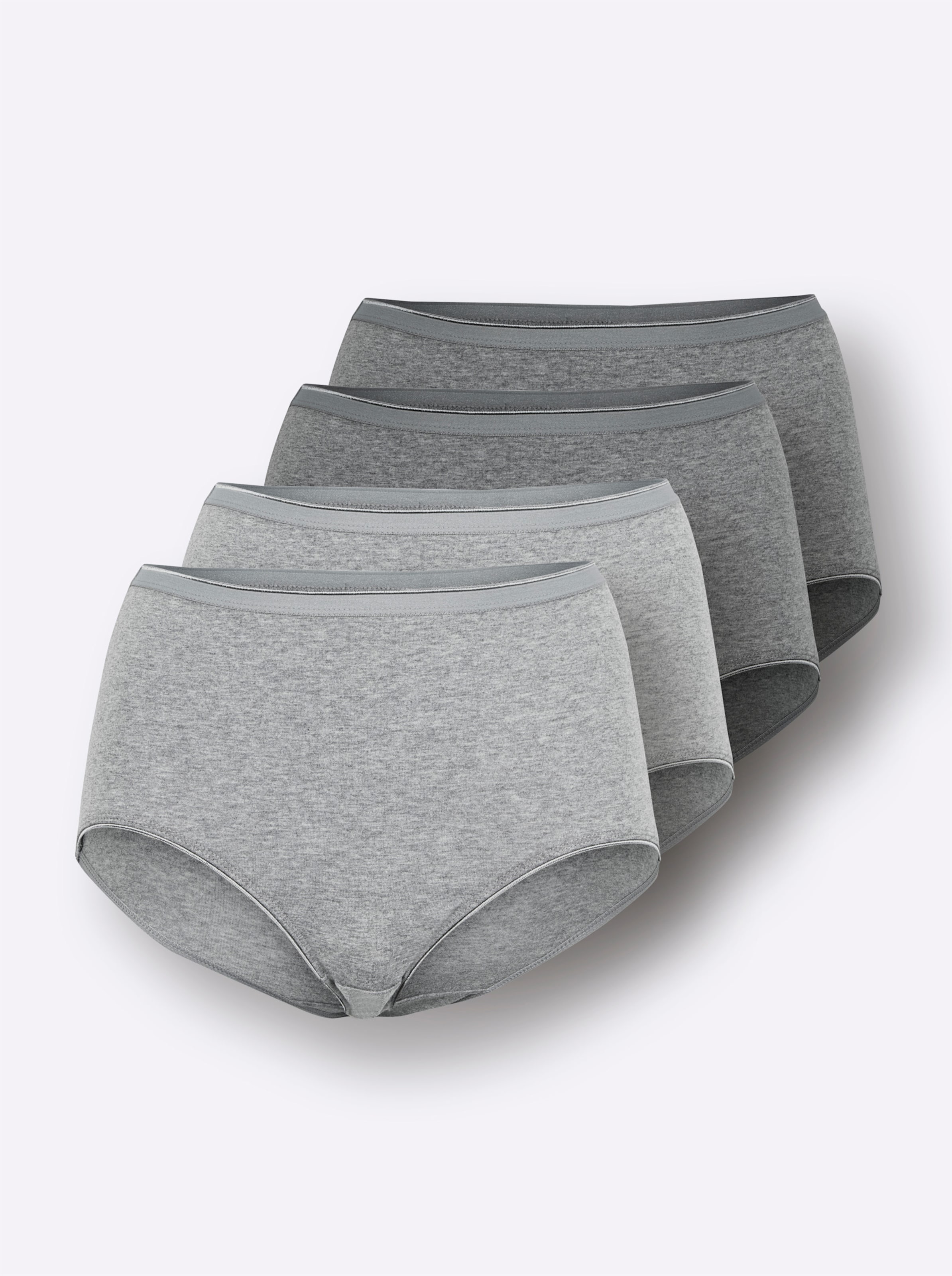 Wäschepur Damen Taillenslip 2X Grau-Meliert + 2X Anthrazit-Meliert, Größe 50 - Bild 2