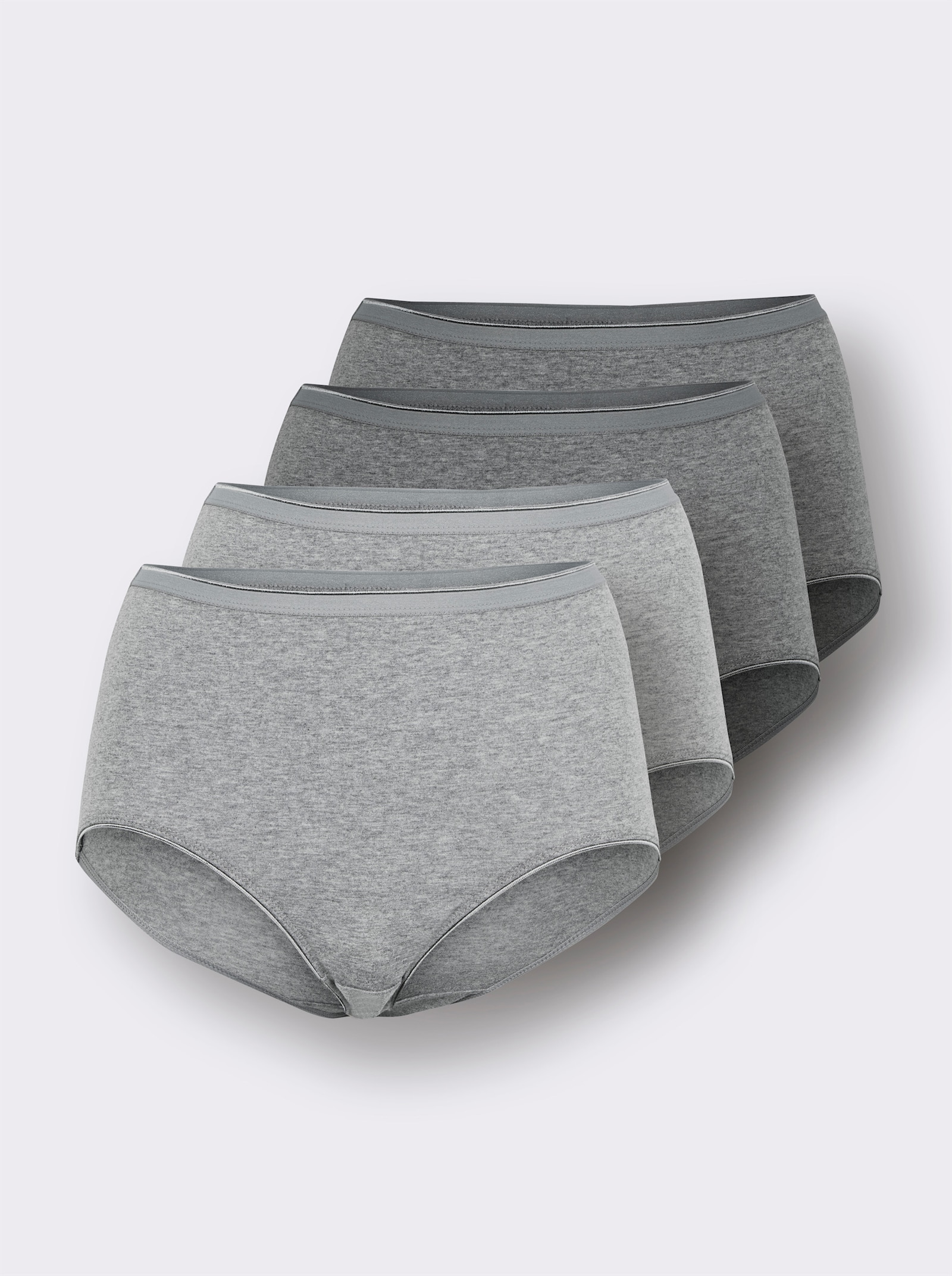 wäschepur Taillenslip - 2x grau-meliert + 2x anthrazit-meliert