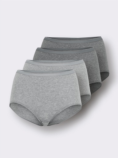 wäschepur Taillenslip - 2x grau-meliert + 2x anthrazit-meliert