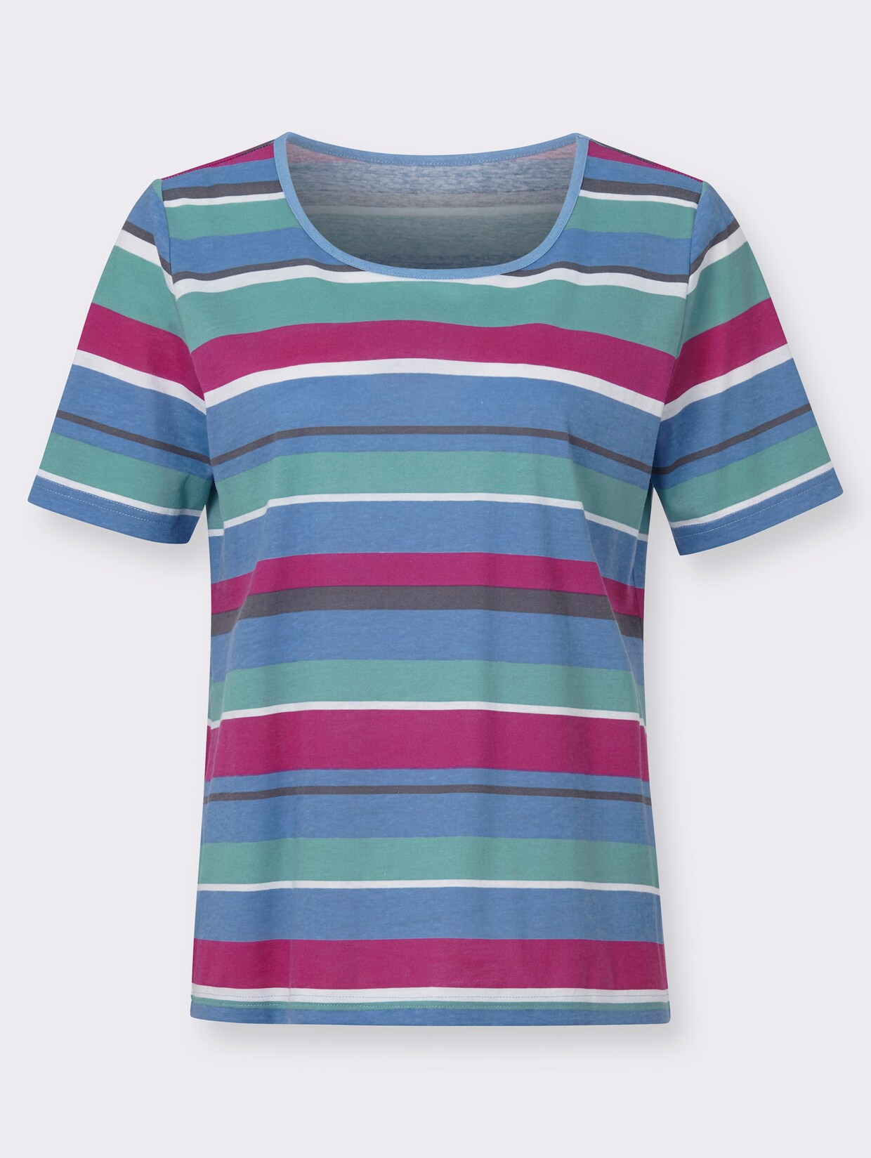 T-shirt - medium blauw/antraciet gestreept