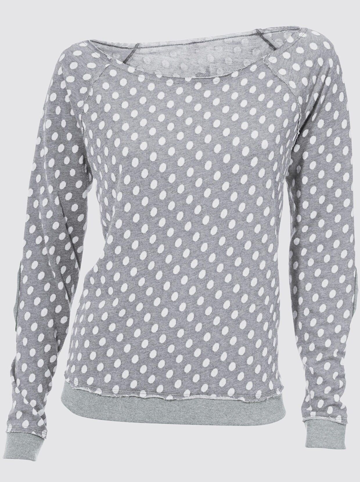 Langarmshirt - grau-gemustert