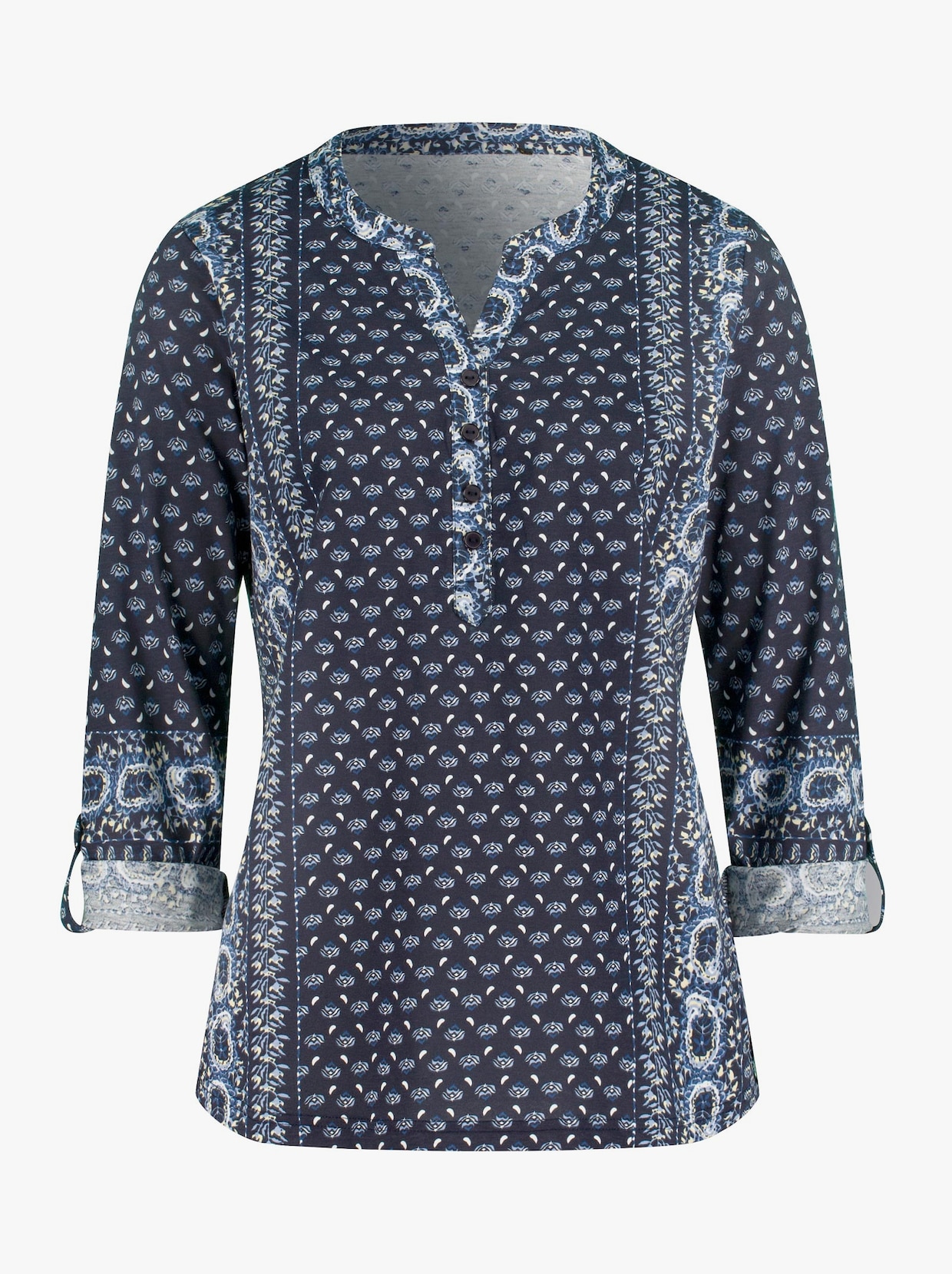 Print-Shirt - marine-bleu-bedruckt