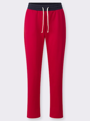 Sweatbroek met comfortband rondom - rood
