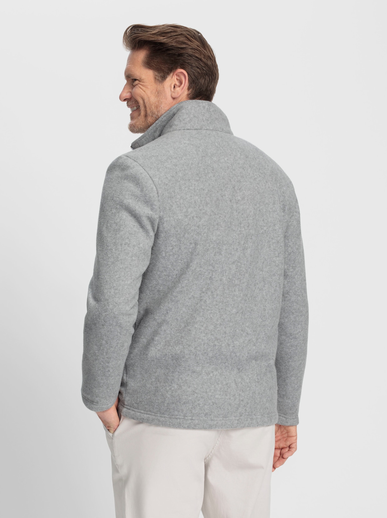 Marco Donati Fleecejacke - grau-meliert