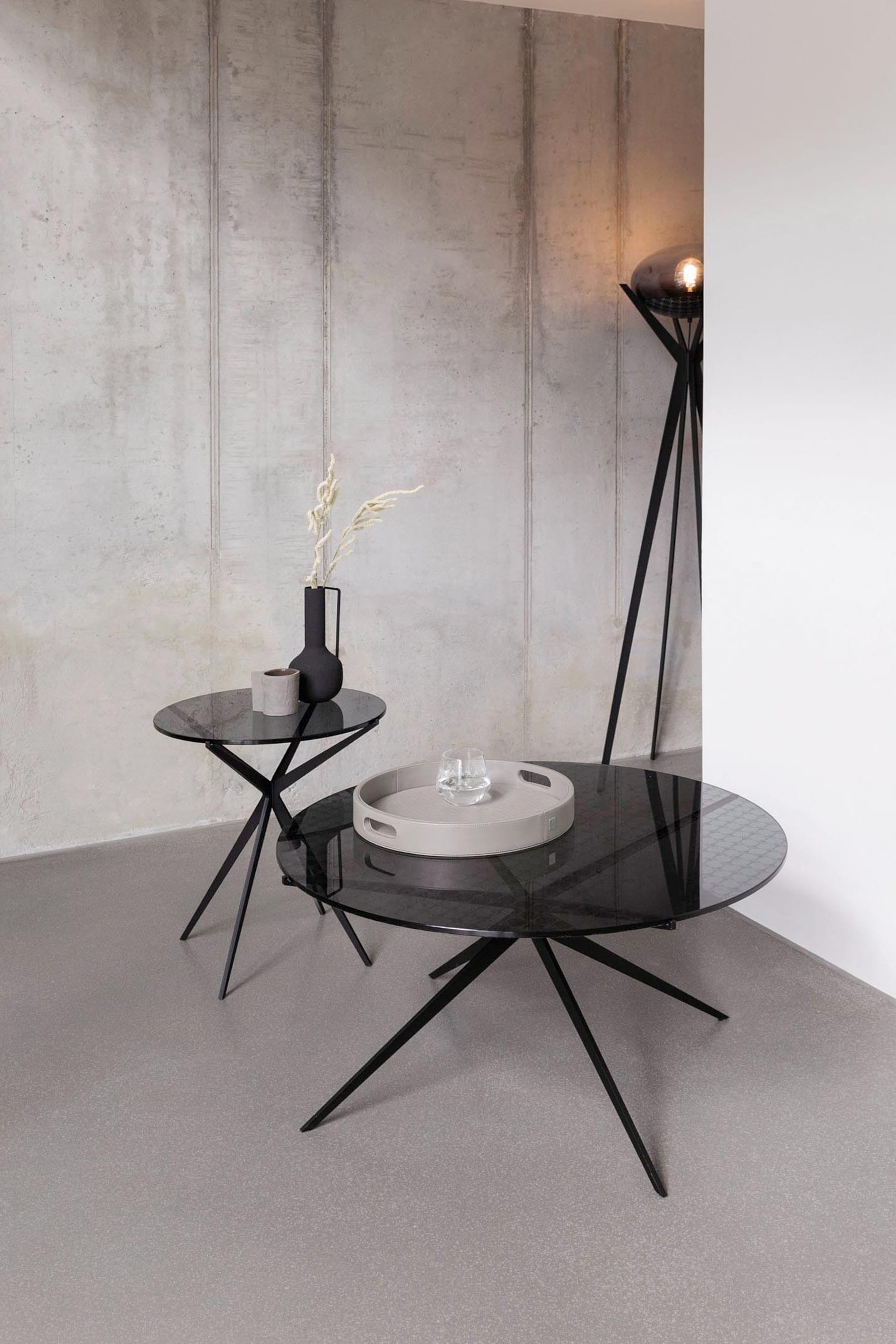 Möbel Tische JOOP  Beistelltisch in matt-schwarz/ transparent-grau 
