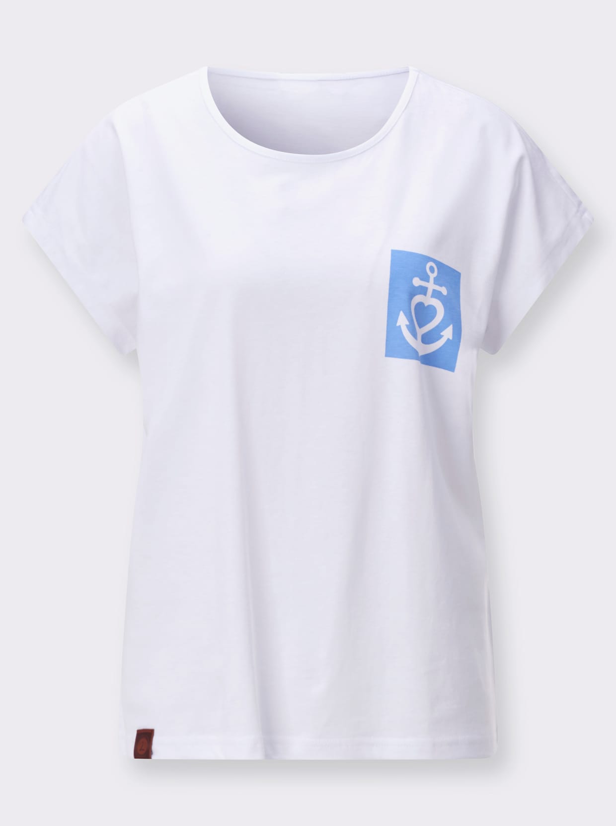 Rundhalsshirt - weiß